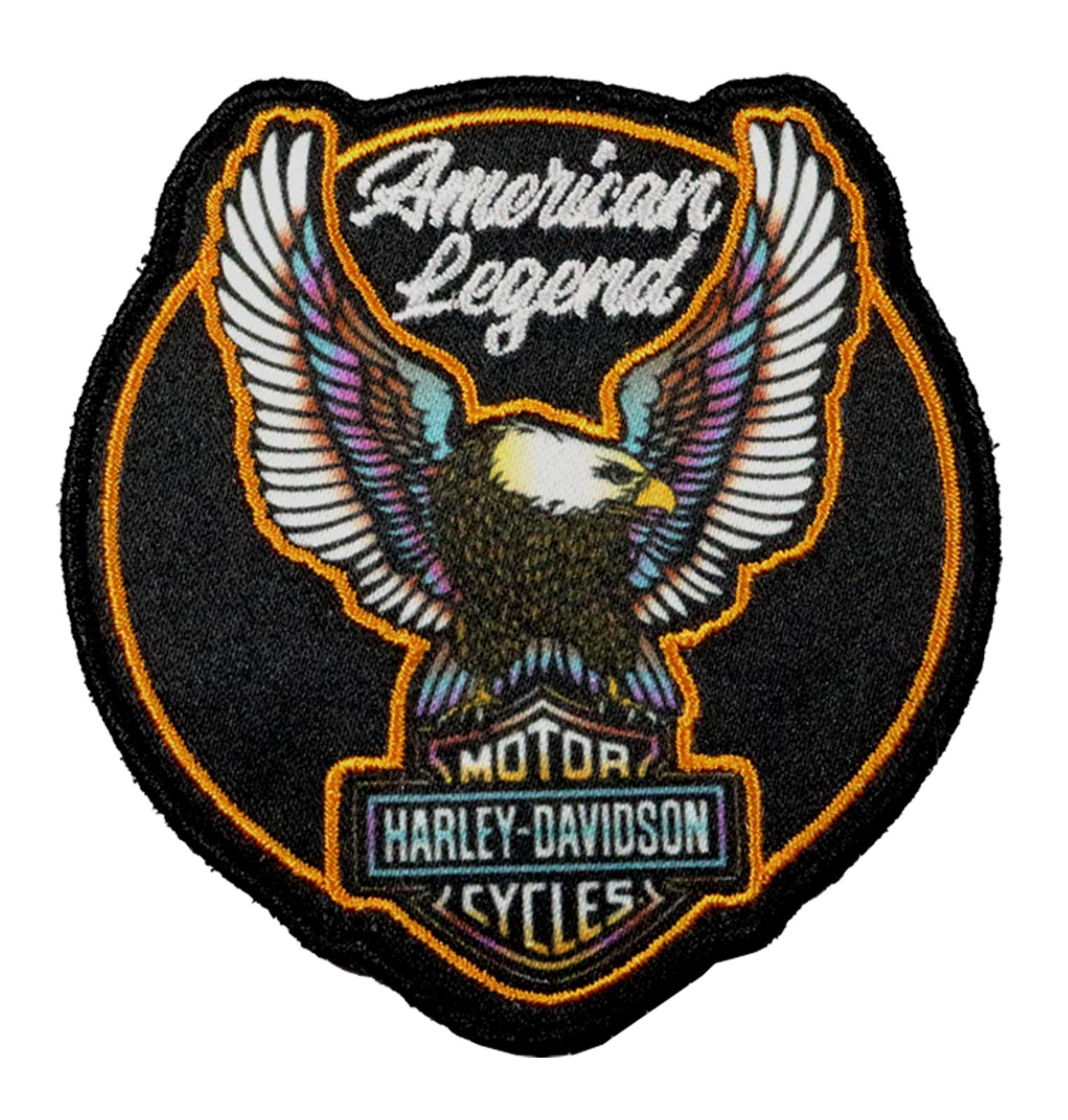 Harley-Davidson 3 in. Timeless Eagle Embroidered Emblem Sew-On Patch, Black - Wisconsin Harley-Davidson