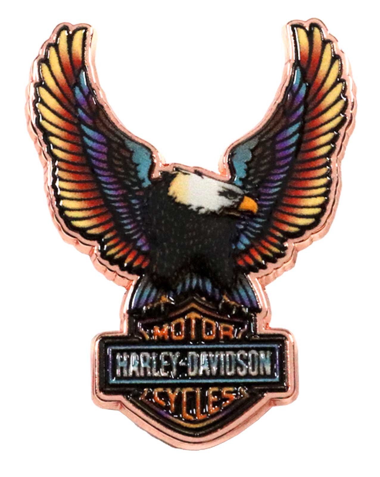 Harley-Davidson 1.5 inch. Timeless Eagle Bar & Shield Metal Pin, Gold Finish - Wisconsin Harley-Davidson