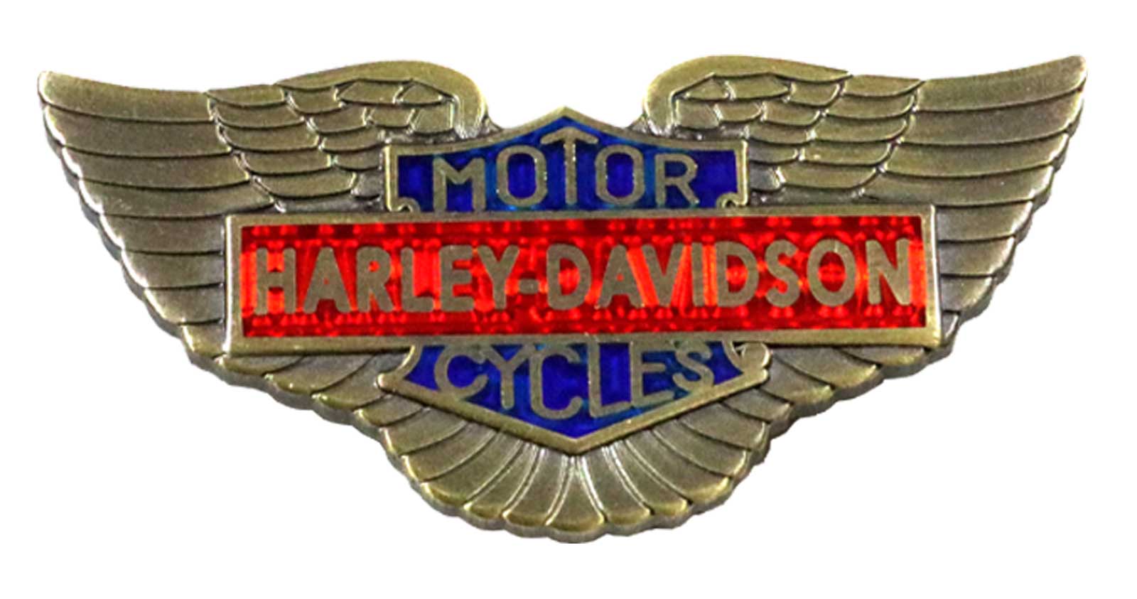 Harley-Davidson 1.5 inch. Classic Wing Bar & Shield Metal Pin, Gold Finish - Wisconsin Harley-Davidson
