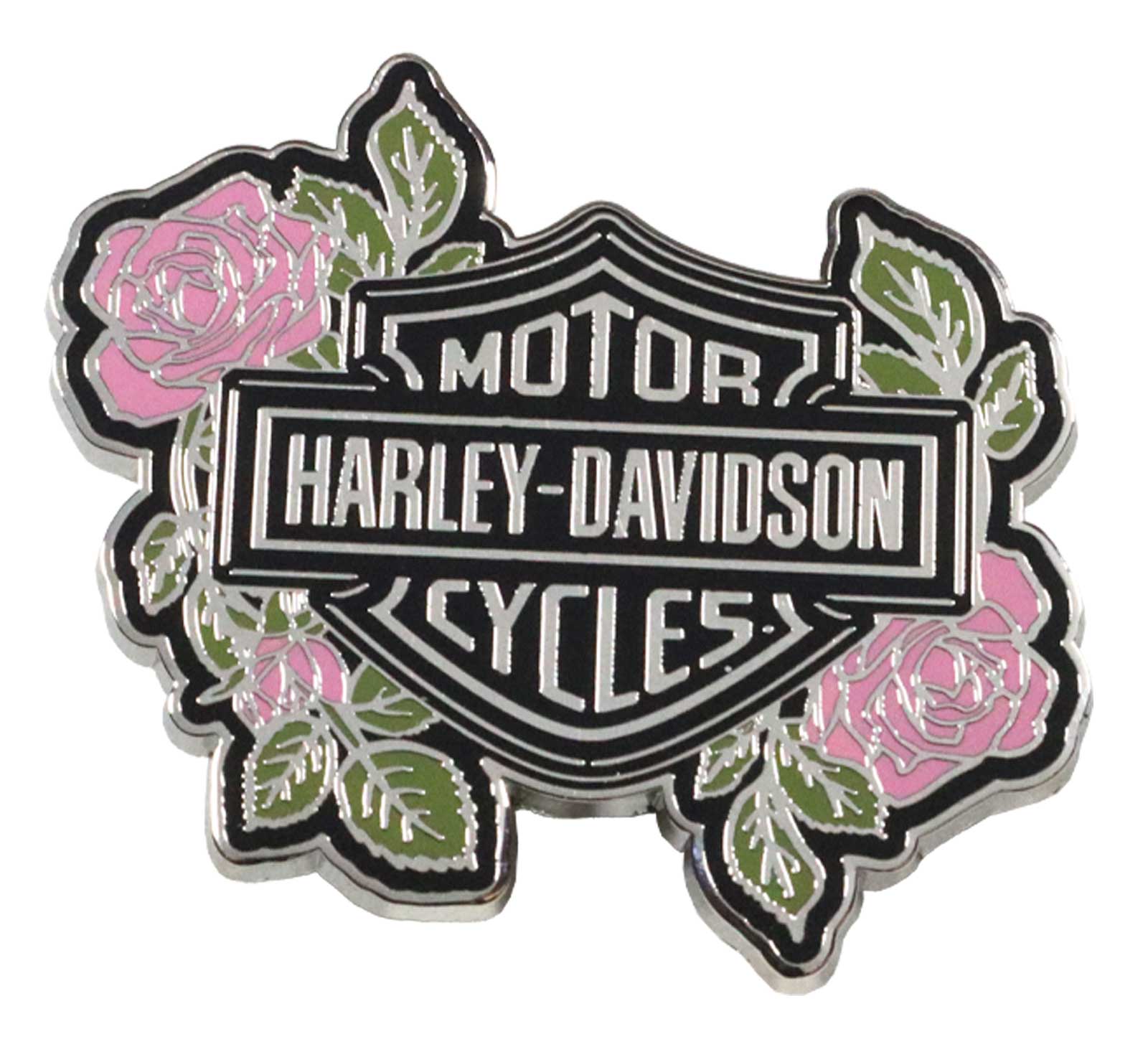 Harley-Davidson 1.5 inch. Orchid Blossom Bar & Shield Metal Pin, Silver Finish - Wisconsin Harley-Davidson