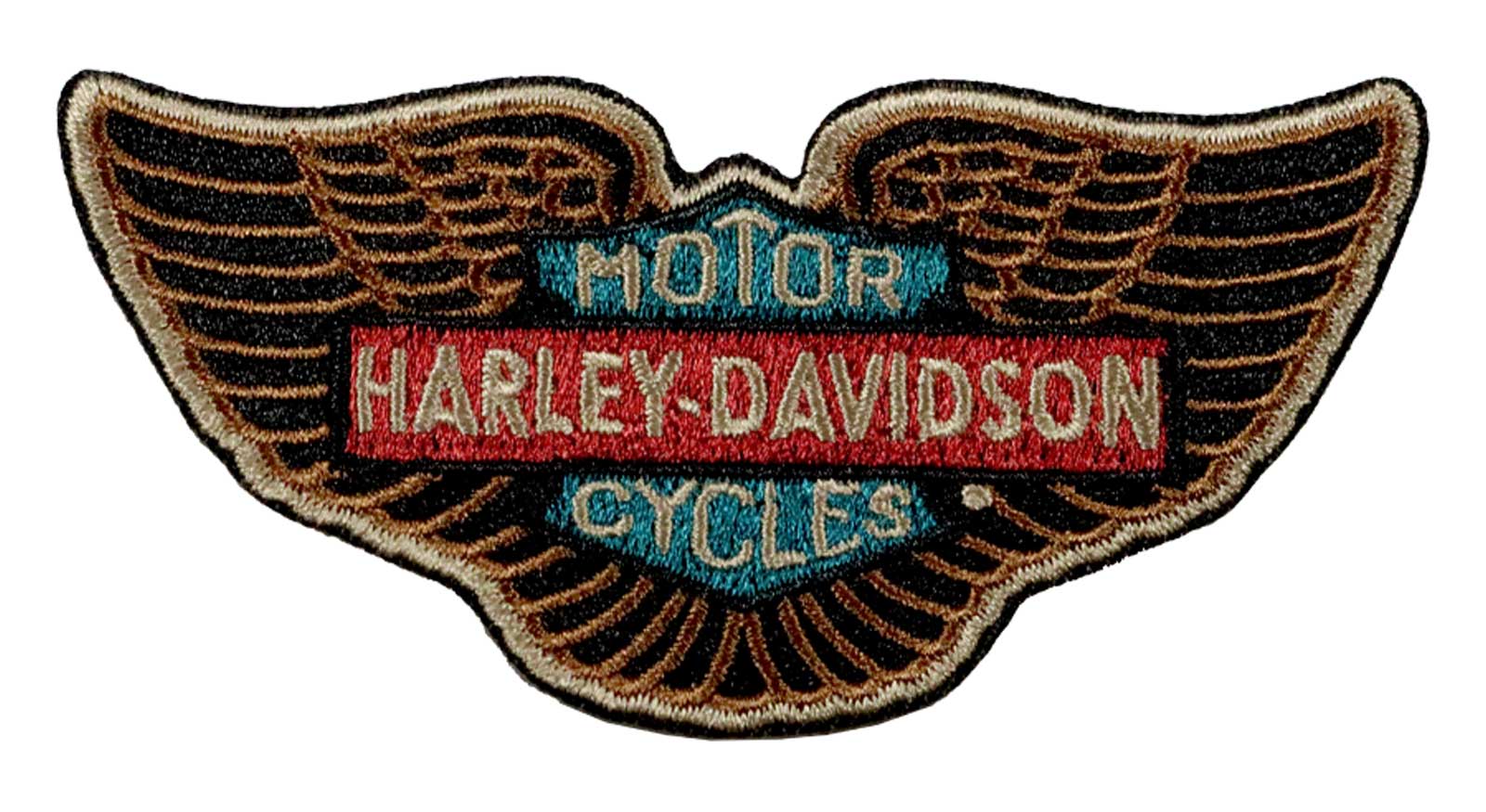 Harley-Davidson 3.5 in. Embroidered Classic Wing Emblem Sew-On Patch, Brown - Wisconsin Harley-Davidson