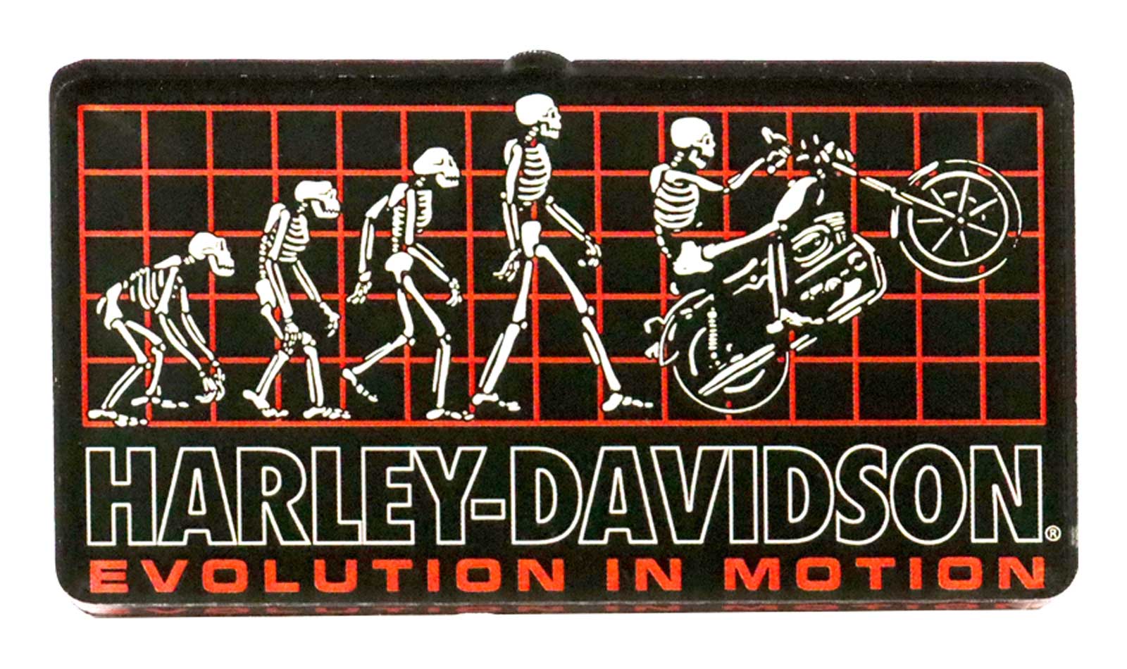 Harley-Davidson Evolution In Motion Hard Acrylic Magnet - 3in. Black/Orange - Wisconsin Harley-Davidson