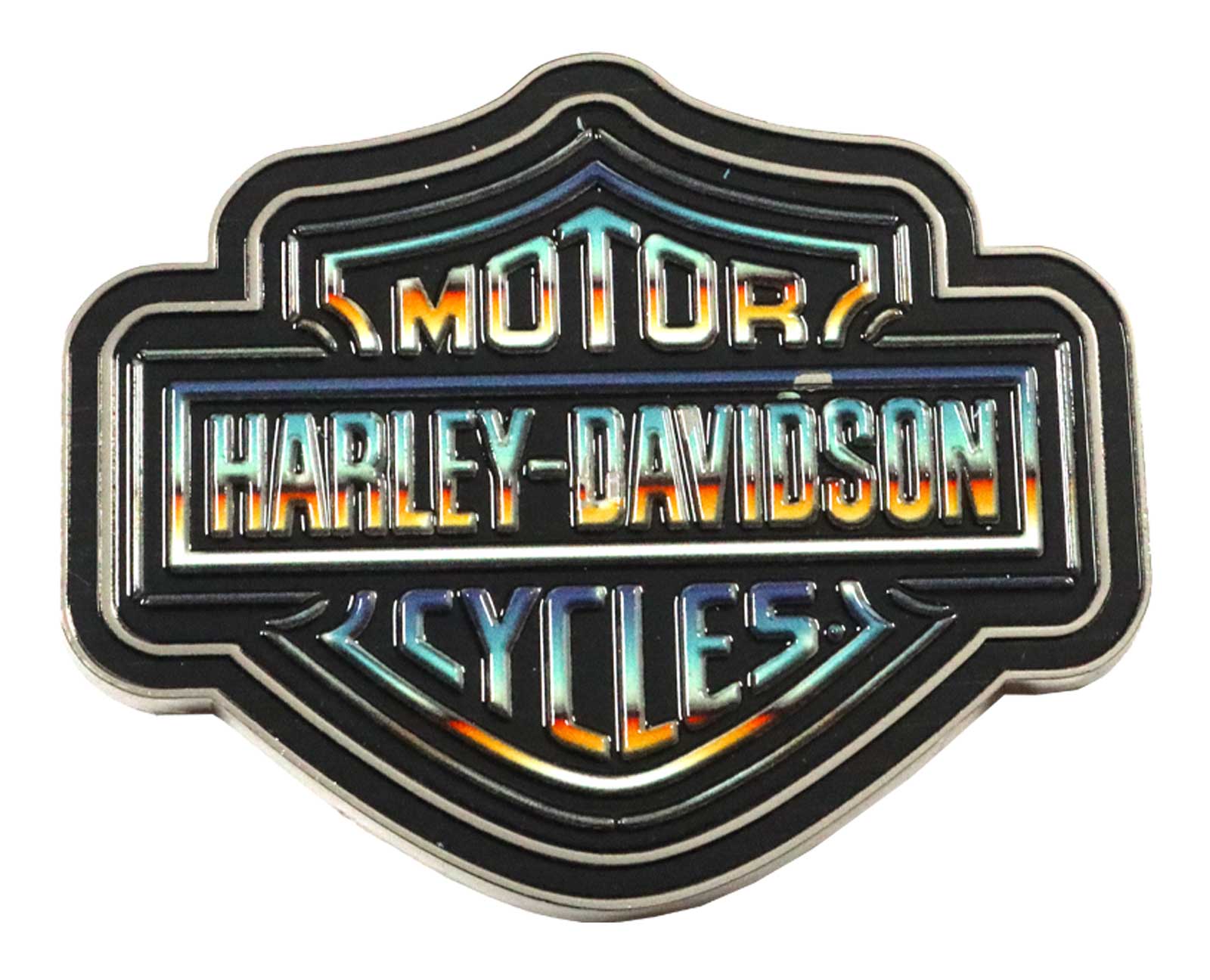 Harley-Davidson 3 in. Chrome Bar & Shield Heavy-Duty Metal Magnet, Silver Finish - Wisconsin Harley-Davidson
