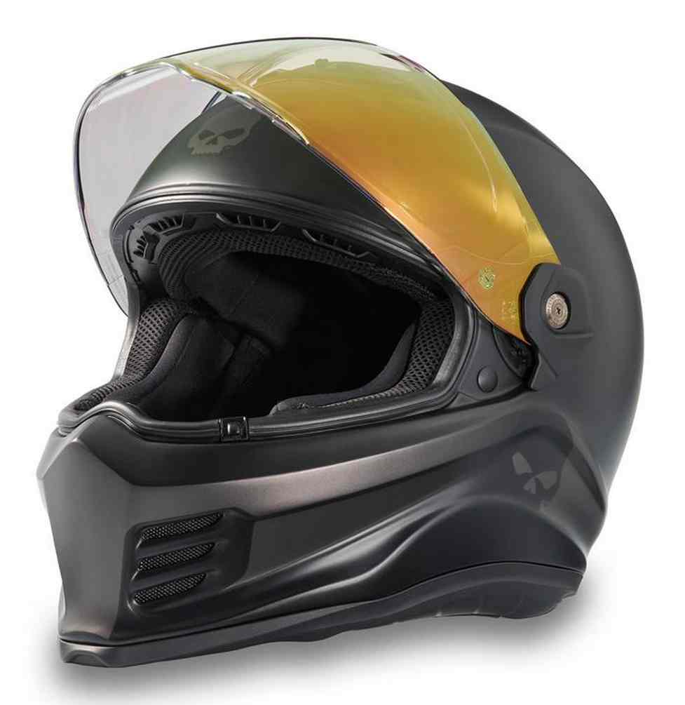 HEAD F-HDPM-31023 ブラック サイズS# Harley-Davidson® Men's Division X15 Skull Full Face Helmet