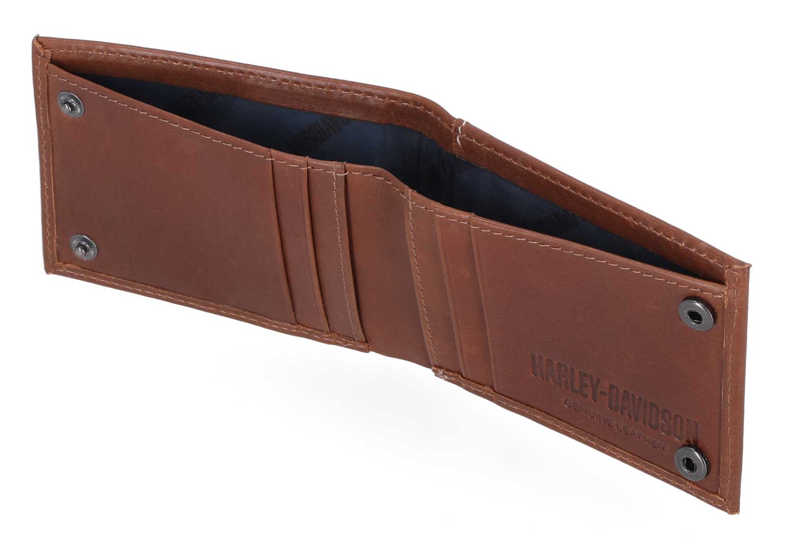 Harley-Davidson Men's Laser Bar & Shield Logo Front Pocket Leather Wallet, Brown - Largest Selection of Harley-Davidson Products