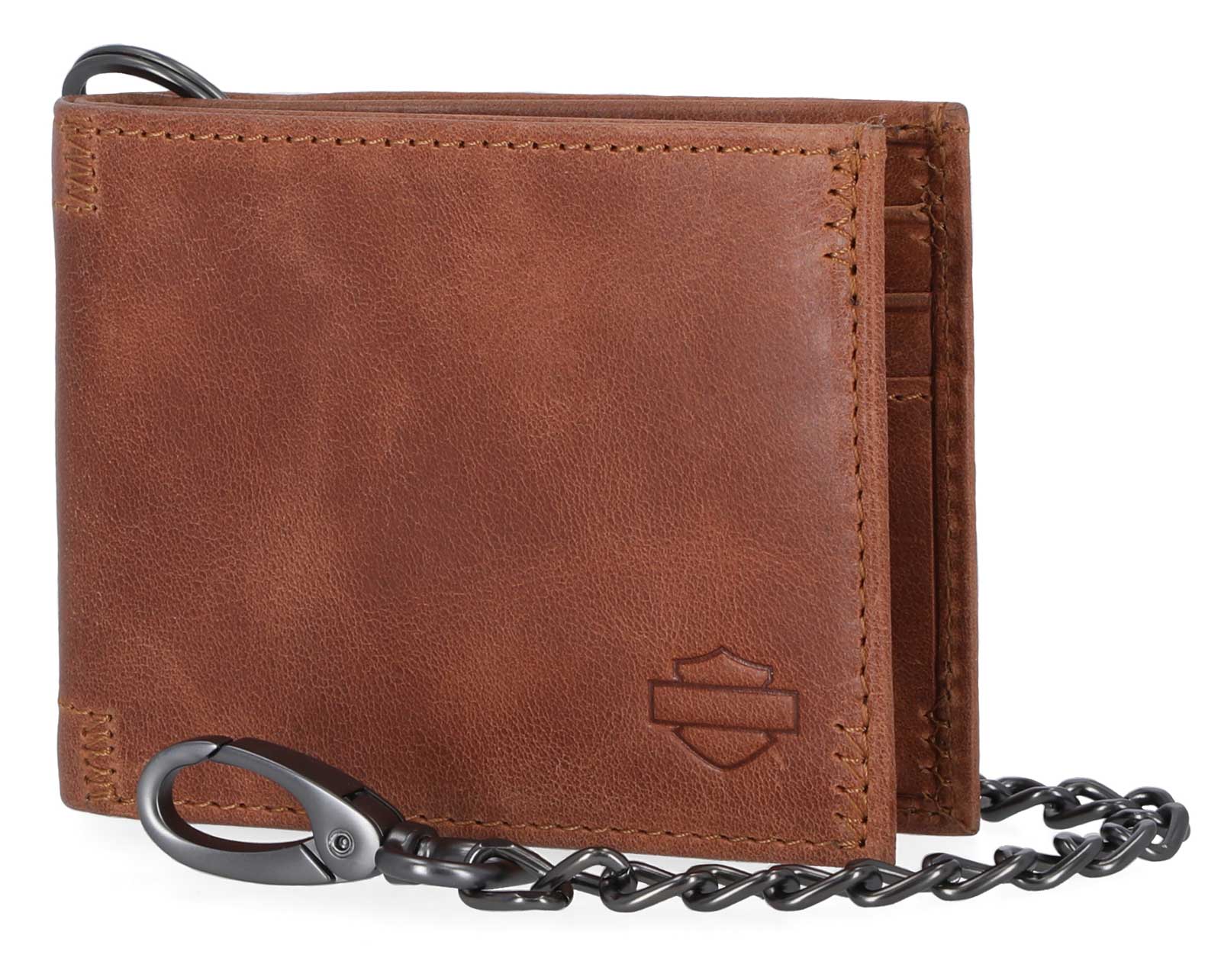 Harley-Davidson® Men's Bar & Shield Billfold Biker Chain Leather