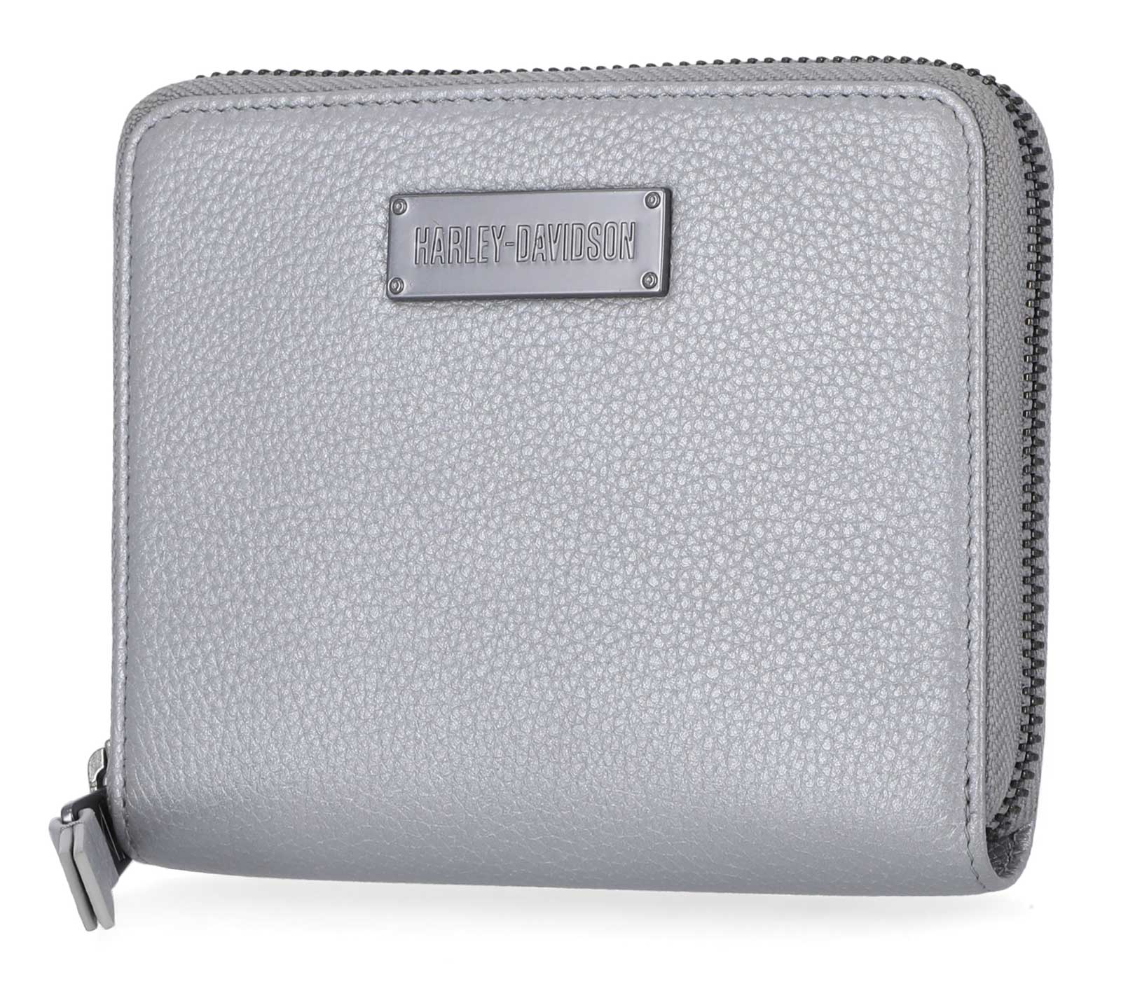 Harley-Davidson Free Shipping - Harley-Davidson Women's Classic Leather Small Zip Around Wallet, Metallic Silver - Free Shipping on many products plus Orders Over $99