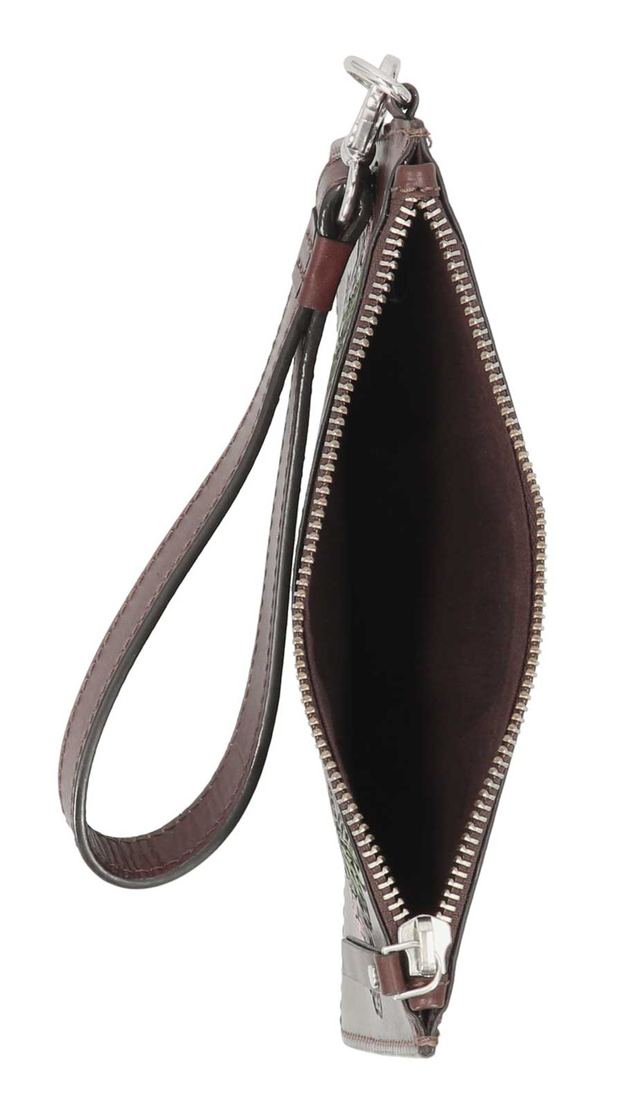 Harley-Davidson Women's Floral Bar & Shield Genuine Leather Wristlet, Brown - No Hassle Returns at Wisconsin Harley