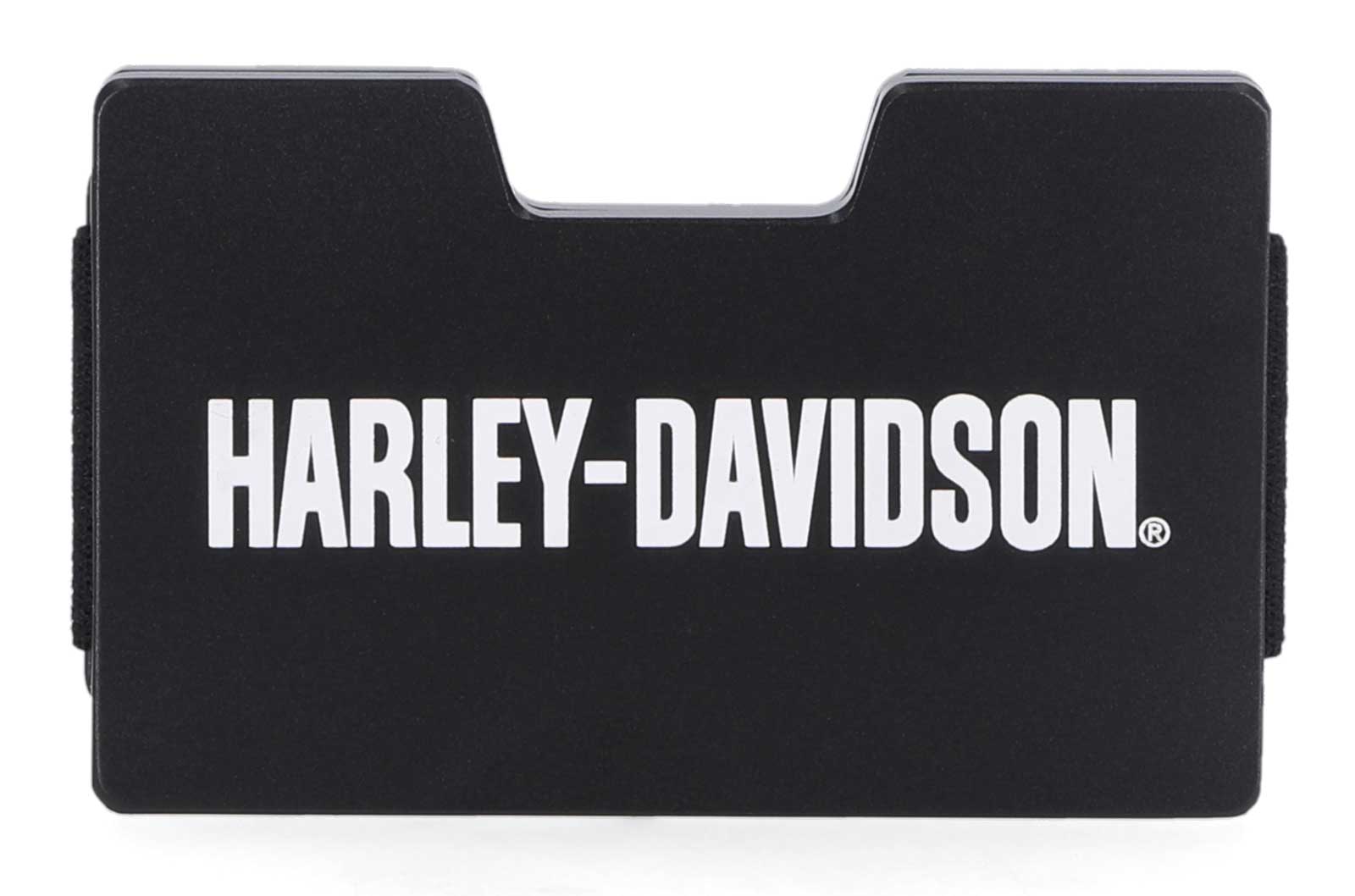 Harley-Davidson Men's Minimalist Aluminum Wallet, Detachable Money Clip - Black - Wisconsin Harley-Davidson