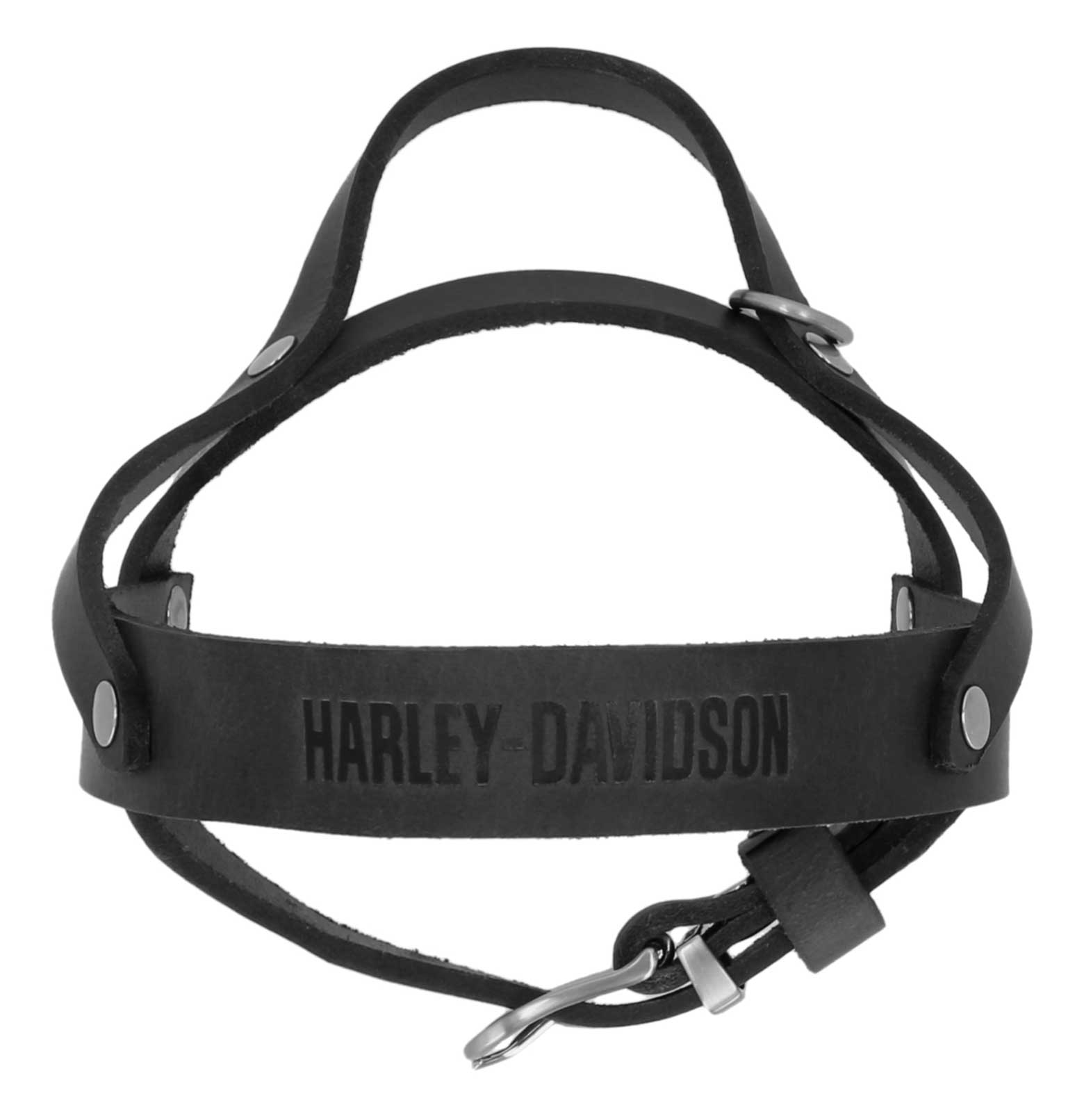 Harley-Davidson® Genuine Leather Dog Harness, Embossed H-D Logo