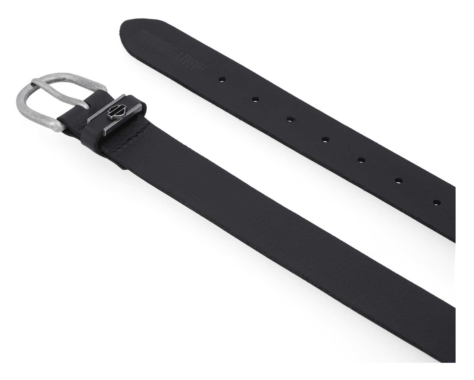 Harley-Davidson Women's Metal Bar & Shield Detail Keeper Leather Belt, Black - No Hassle Returns at Wisconsin Harley