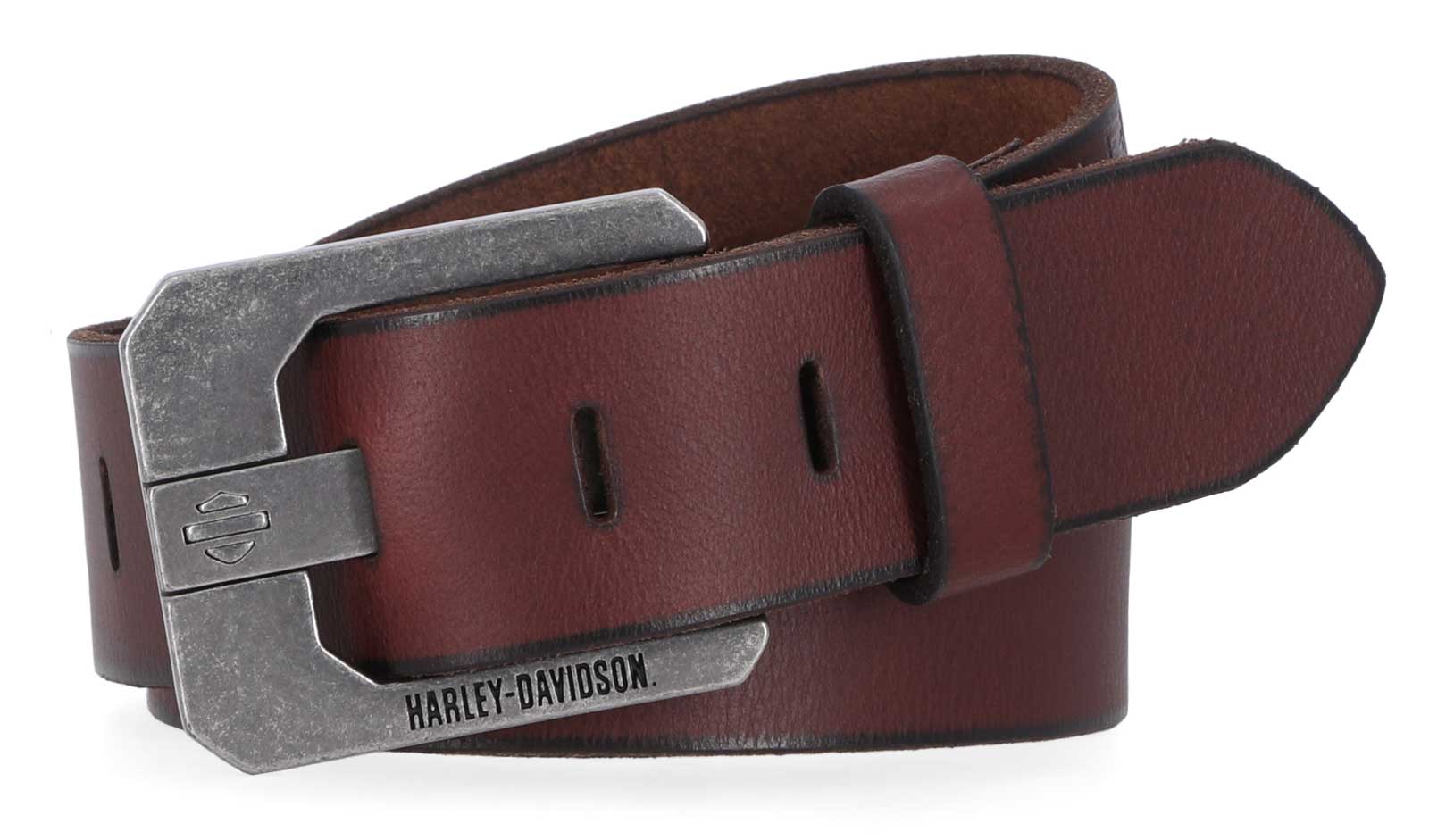 Harley-Davidson Men's Die Cut Bar & Shield Logo Prong Leather Belt - Brown - Wisconsin Harley-Davidson