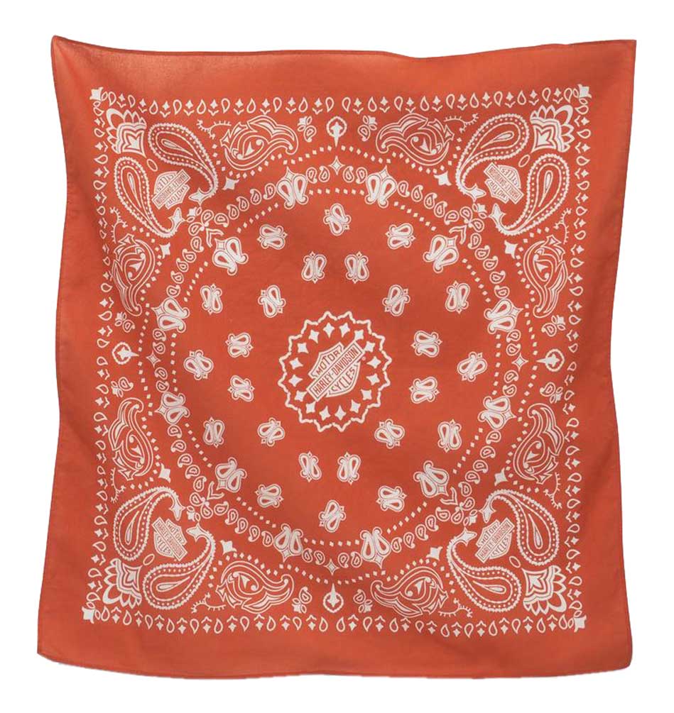 Harley-Davidson Women's American Heritage Oversized Bandana, Orange 97699-22VX - Wisconsin Harley-Davidson