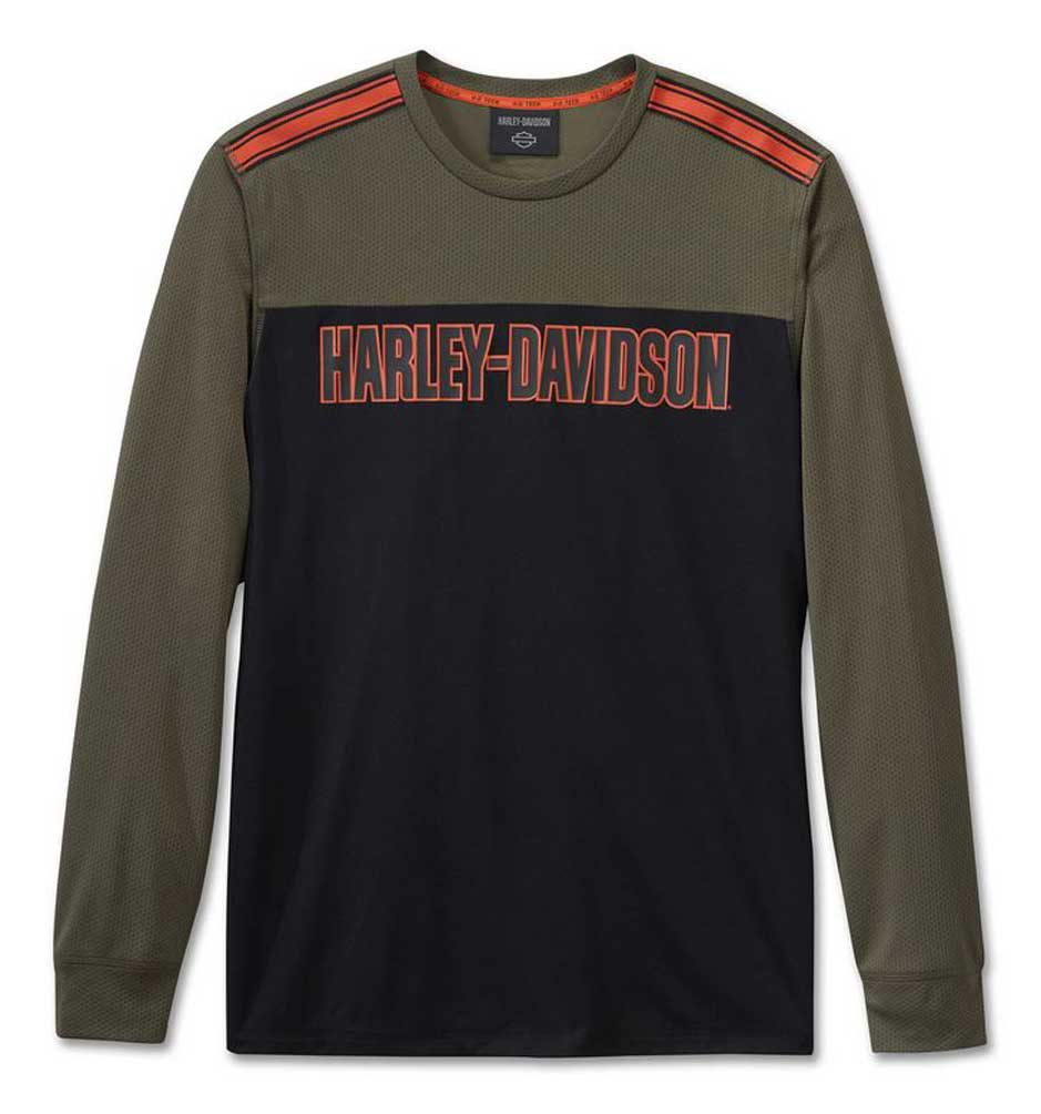 Harley-Davidson® Men's TECH Long Sleeve Colorblocked Mesh