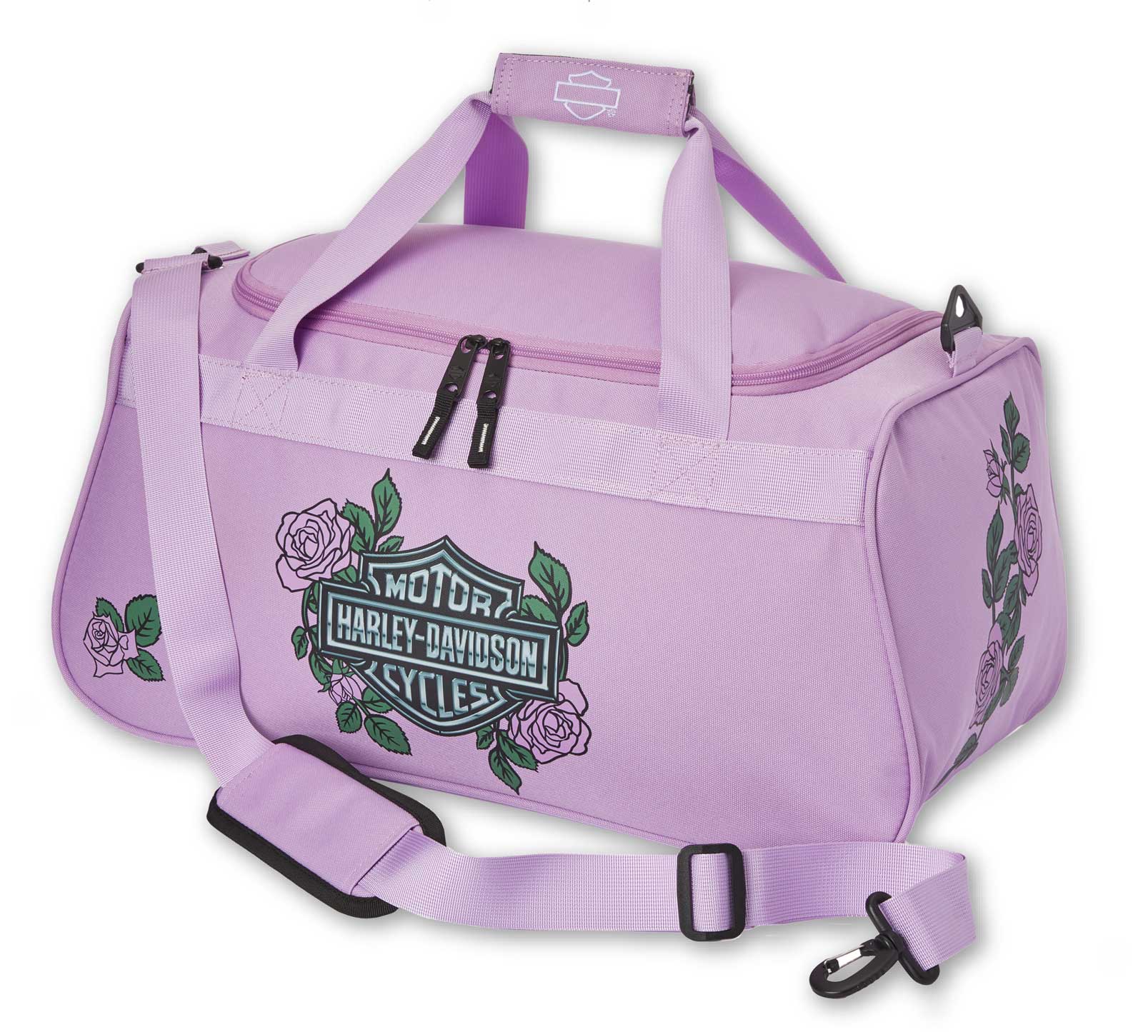 Harley-Davidson Free Shipping - Harley-Davidson Bar & Shield Logo Roses Graphic Durable Duffel Bag - Pink - Free Shipping on many products plus Orders Over $99