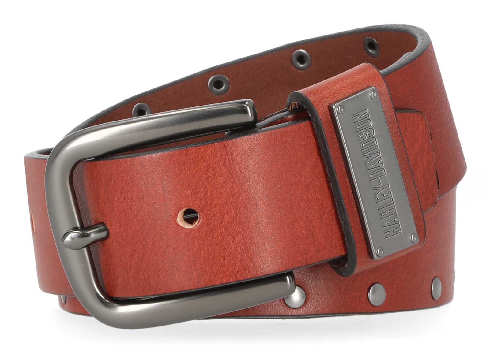 Harley-Davidson Women's Stud Strap Fully Adjustable Genuine Leather Belt - Tan - Wisconsin Harley-Davidson