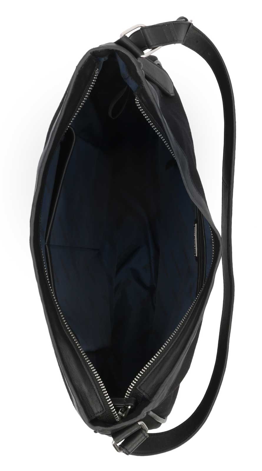 Harley-Davidson Women's B&S Logo Canvas Leather Hobo Shoulder Purse, Black - No Hassle Returns at Wisconsin Harley