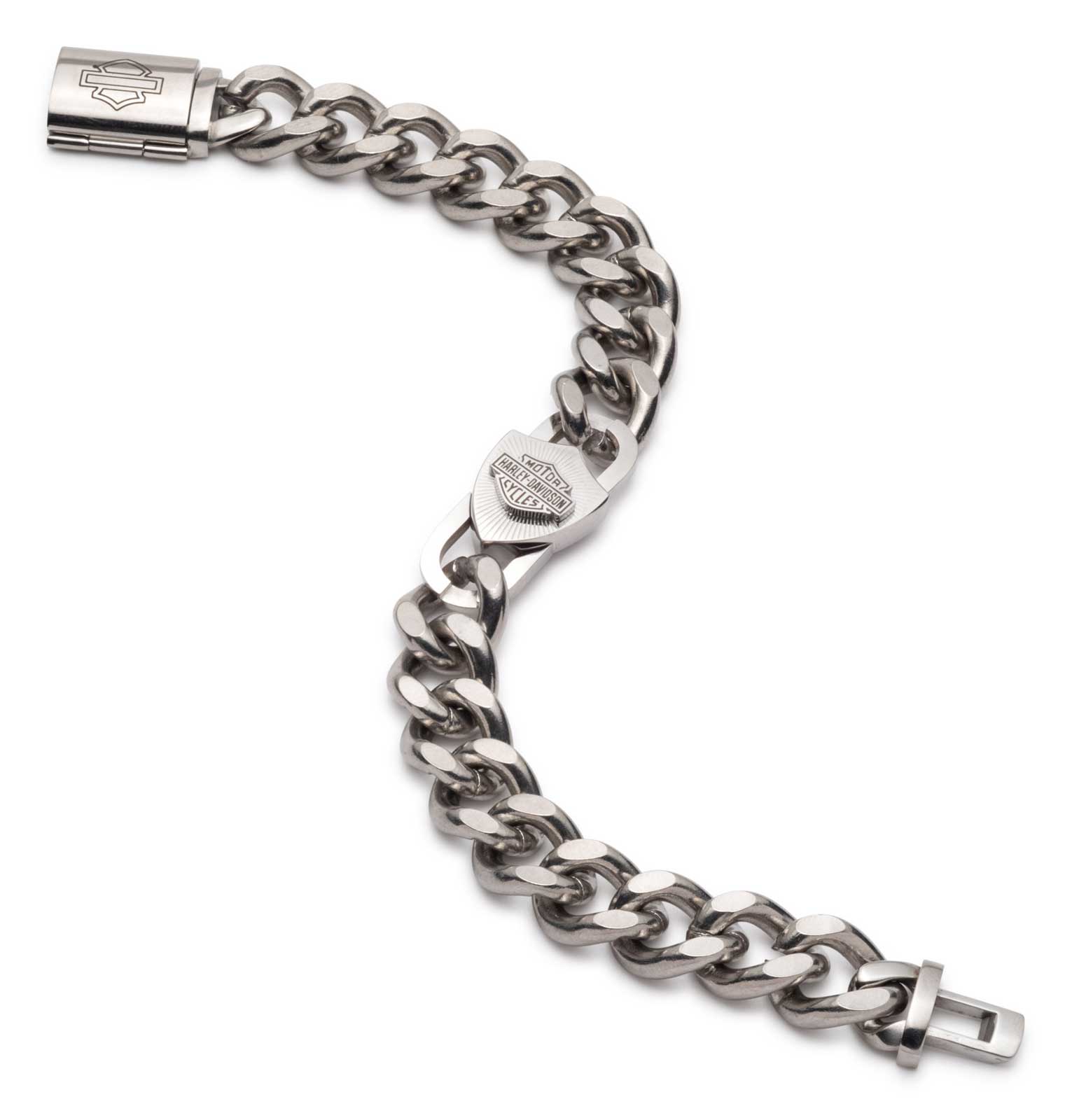 Harley-Davidson Free Shipping - Harley-Davidson Men's Bar & Shield Padlock Curb Chain Bracelet - Stainless Steel - Free Shipping on many products plus Orders Over $99