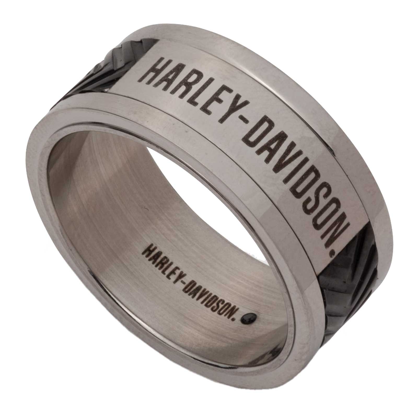 Harley-Davidson Free Shipping - Harley-Davidson Men's Tire Track H-D Script Band Ring, Stainless Steel - Free Shipping on many products plus Orders Over $99