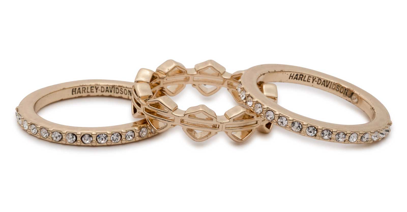 Harley-Davidson® Women's Crystals Bar & Shield Stackable Rings Harley-Davidson® Women's Crystals Bar & Shield Stackable Rings