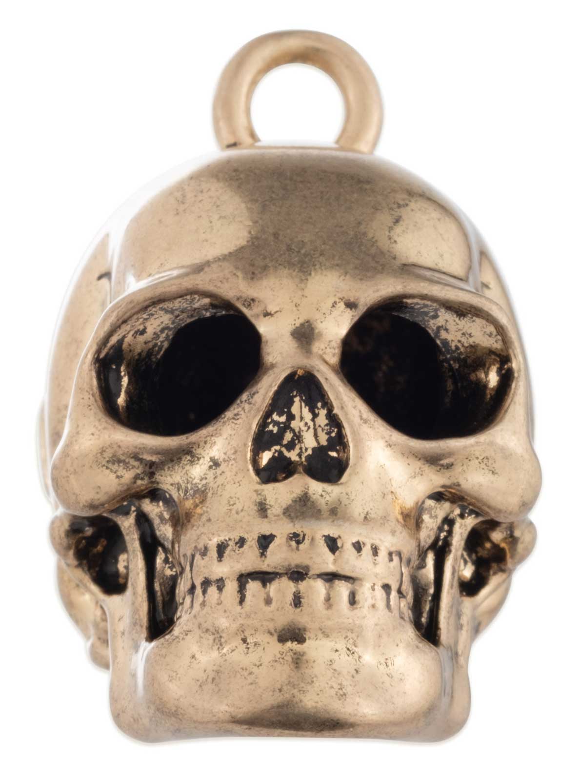 Harley-Davidson® Engraved Bar & Shield Skull Head Ride Bell, Gold