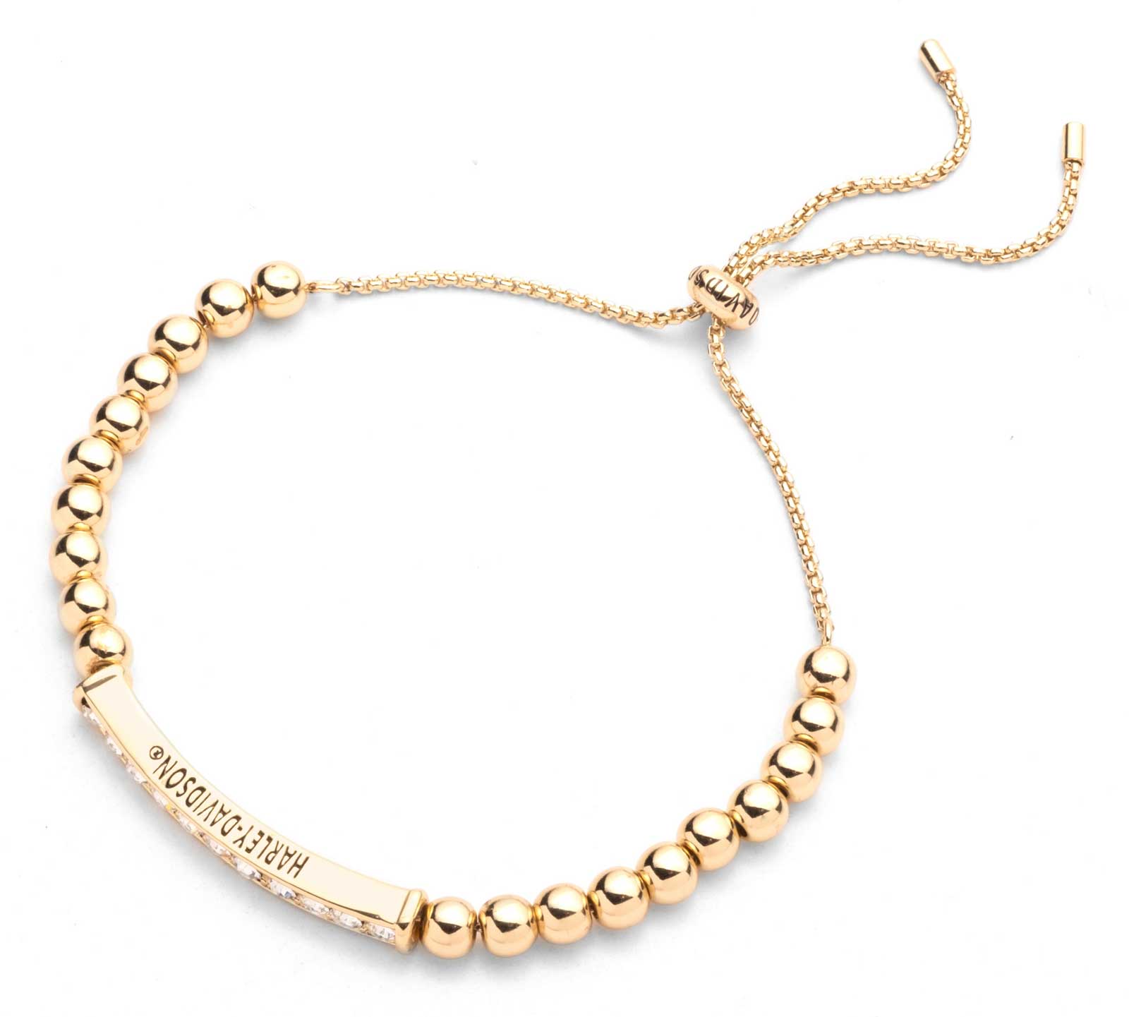 Harley-Davidson Free Shipping - Harley-Davidson Women's Bead & Crystal Adjustable Slider Bracelet, Gold Tone - Free Shipping on many products plus Orders Over $99