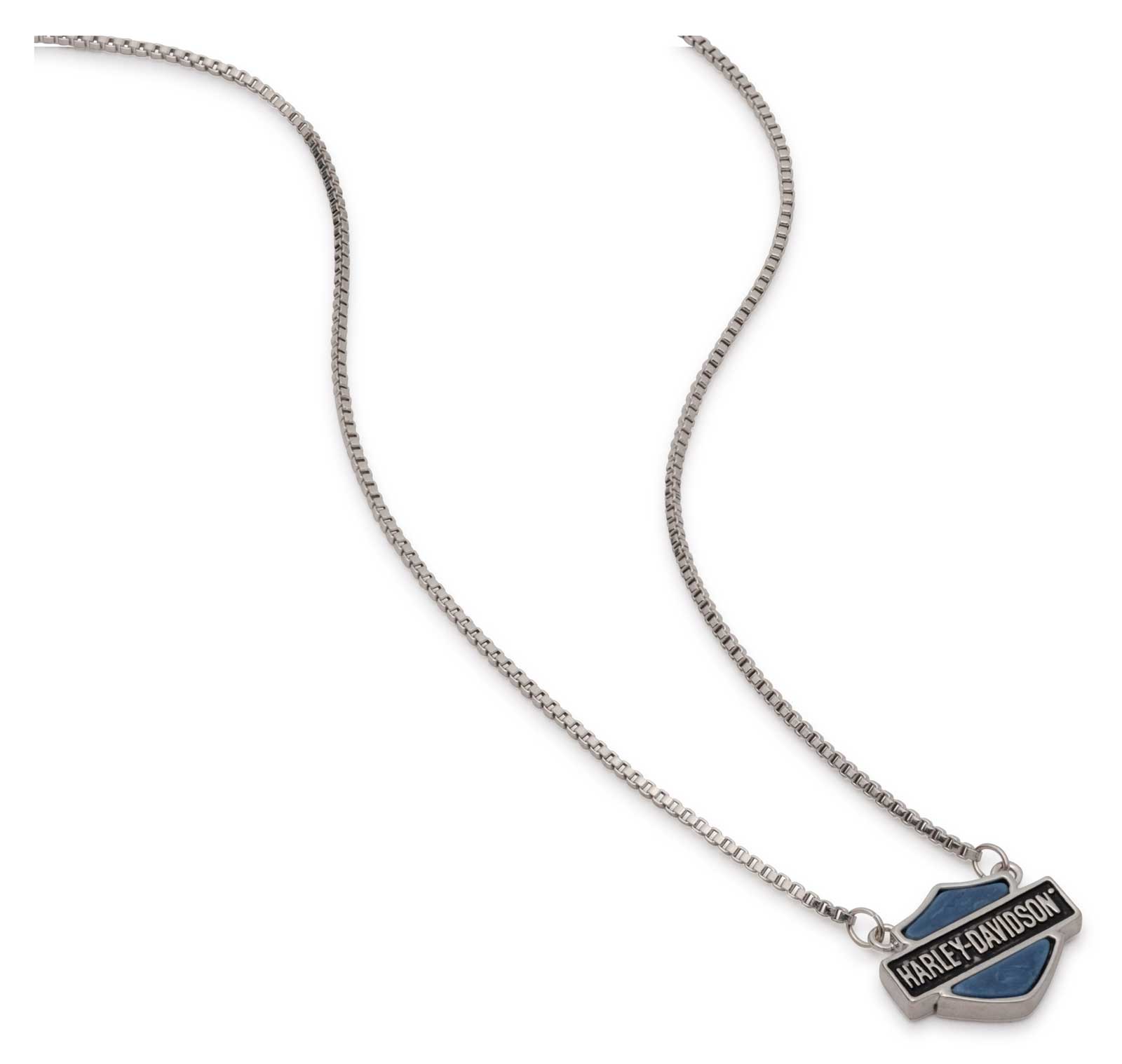 Harley-Davidson® Women's 16 in. Bar & Shield Logo Stone Pendant