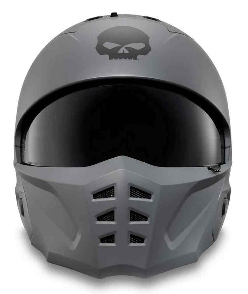 Harley-Davidson Mens Pilot II 2-IN-1 Skull Helmet, Matte Gunship Gray 98119-24VX - Wisconsin Harley-Davidson