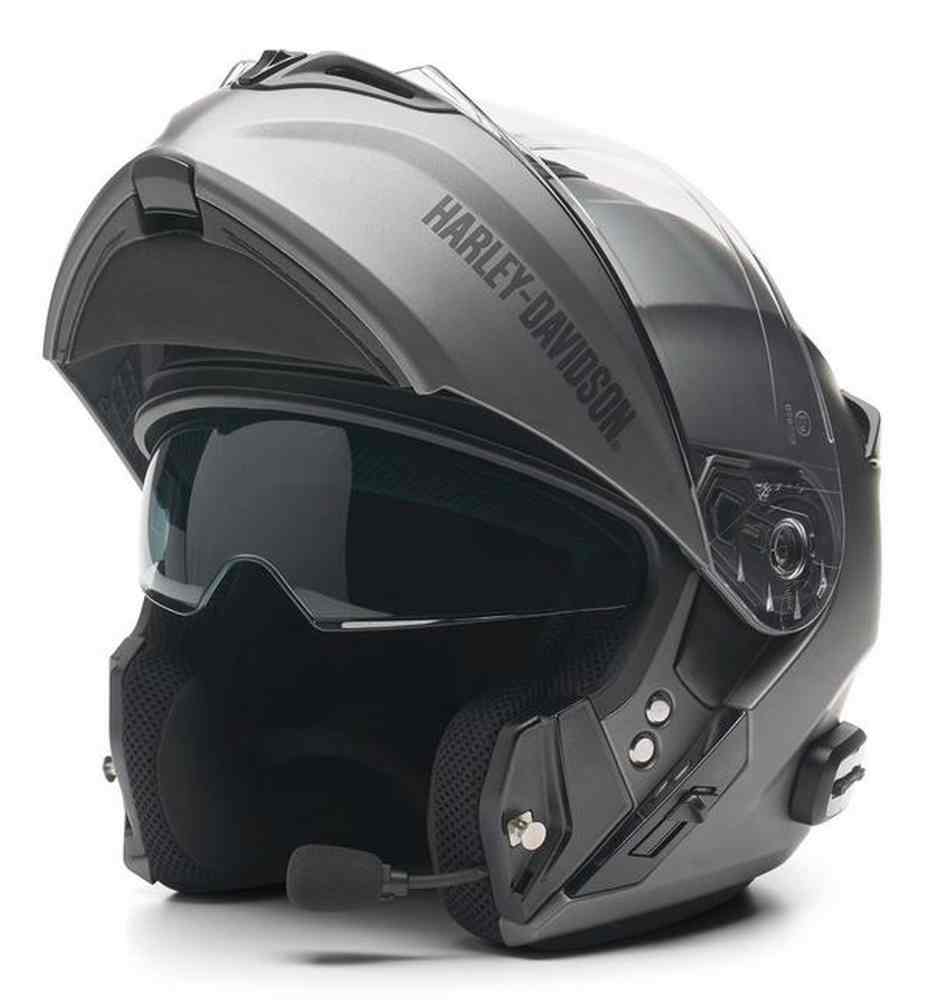 Harley-Davidson Mens Outrush R Modular Bluetooth Helmet, Matte Silver 98101-22VX - Wisconsin Harley-Davidson