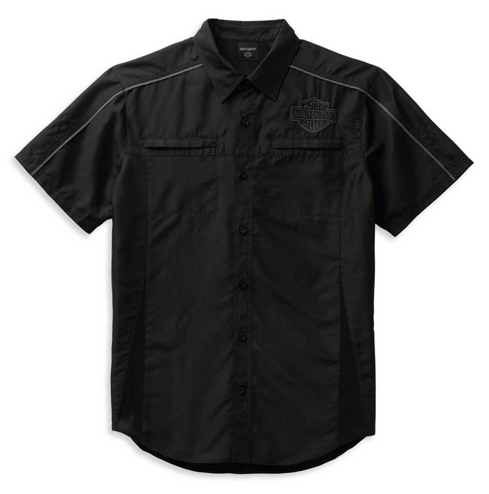 Harley-Davidson Men's Performance Bar & Shield Shirt, Black/Gray 99092-22VM - Wisconsin Harley-Davidson