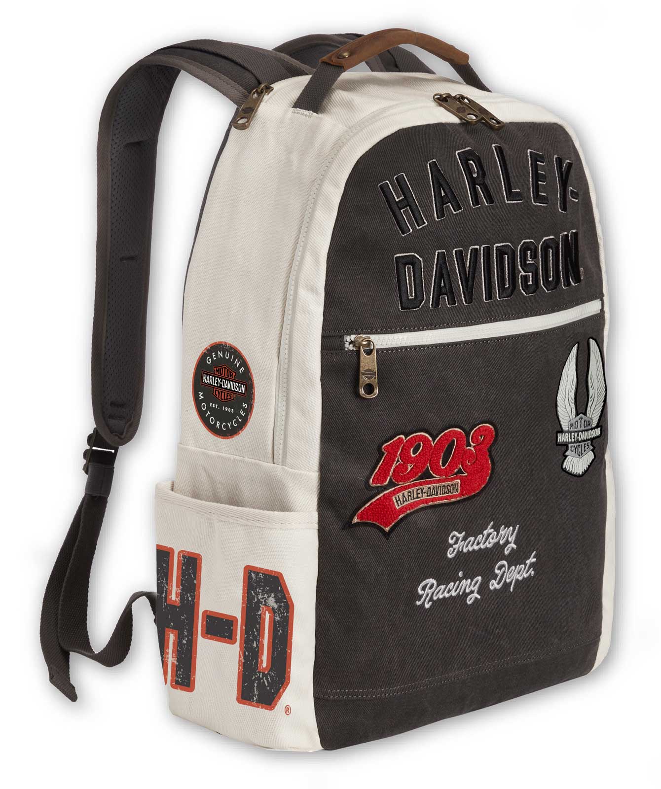 Harley-Davidson Free Shipping - Harley-Davidson Multiple Patches & Logos Vintage Backpack, Durable Canvas - Free Shipping on many products plus Orders Over $99