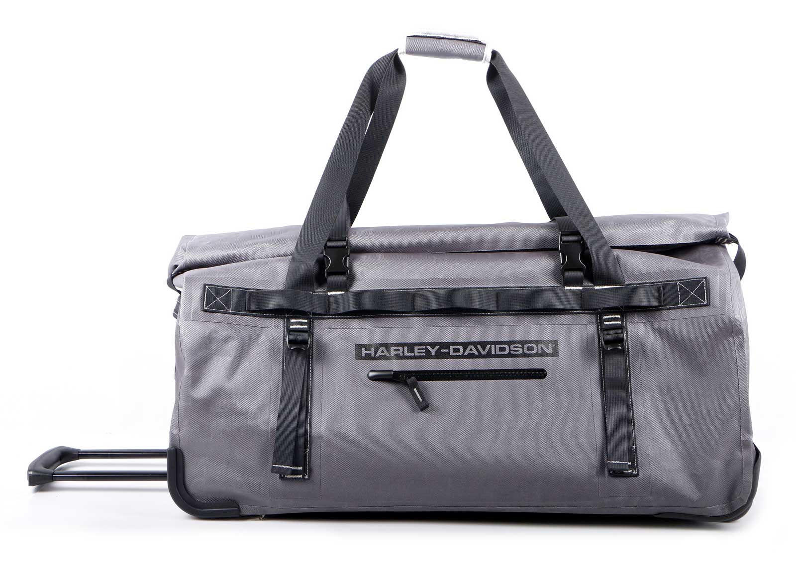 Harley-Davidson 29" Waterproof Adventure Large Wheeling Duffel Bag, Silver/Black - Wisconsin Harley-Davidson
