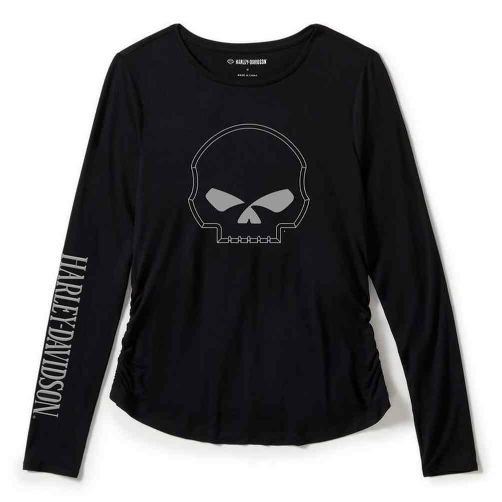 【WEWlLL】Long Sleeve Shirts Harley-Davidson® Women's Willie G Skull Long Sleeve Raglan