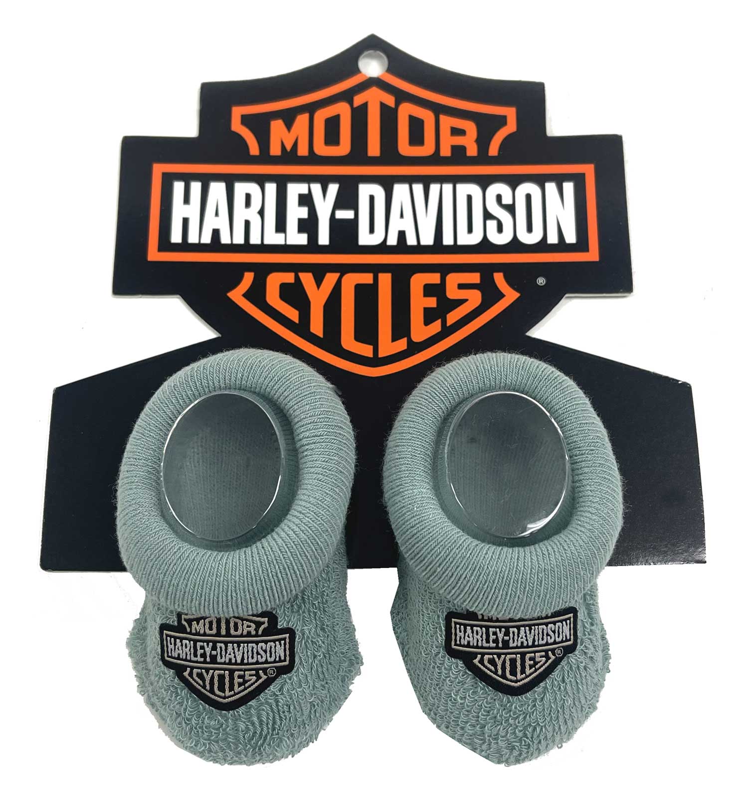 Harley-Davidson Baby Girls' Bar & Shield Patch Newborn Booties Socks, Green - Wisconsin Harley-Davidson