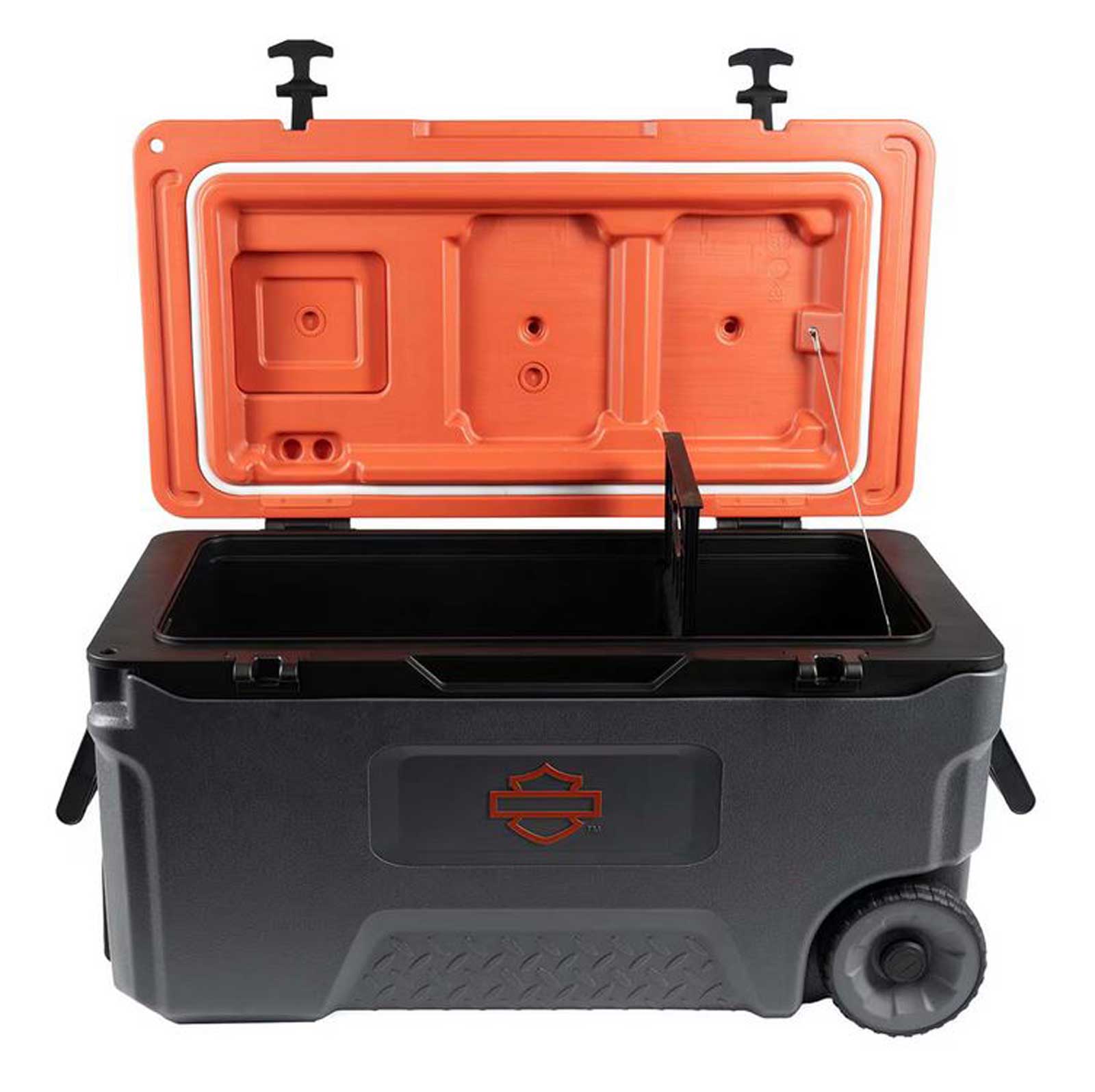 Harley-Davidson Free Shipping - Harley-Davidson 52 Qt. Bar & Shield Fully Insulated Wheeled Cooler, Gray/Orange - Free Shipping on many products plus Orders Over $99