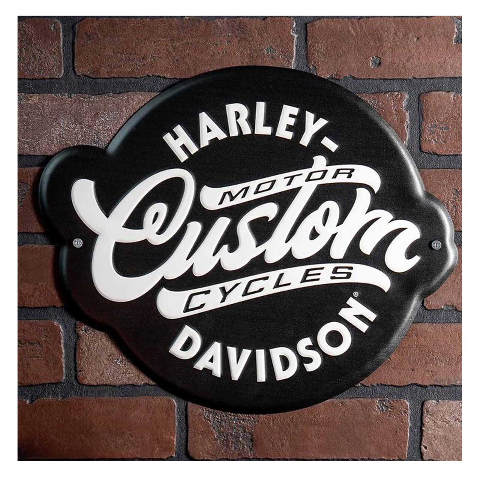 Harley-Davidson Free Shipping - Harley-Davidson Embossed Custom Motorcycle Logo Metal Sign, Black & White - Free Shipping on many products plus Orders Over $99
