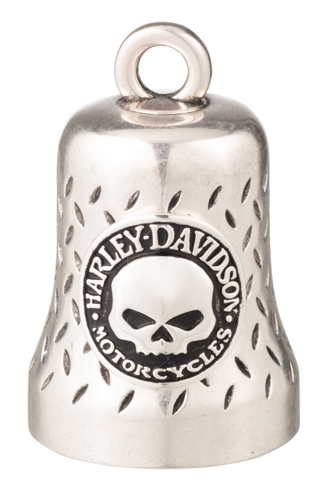 Harley-Davidson Silver Tone H-D Willie G Skull Logo Ride Bell With Tie, Silver - Wisconsin Harley-Davidson