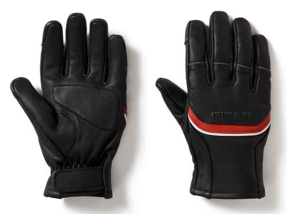Harley-Davidson Mens Trenton Full-Finger Riding Leather Gloves, Black 97164-25VM - Wisconsin Harley-Davidson