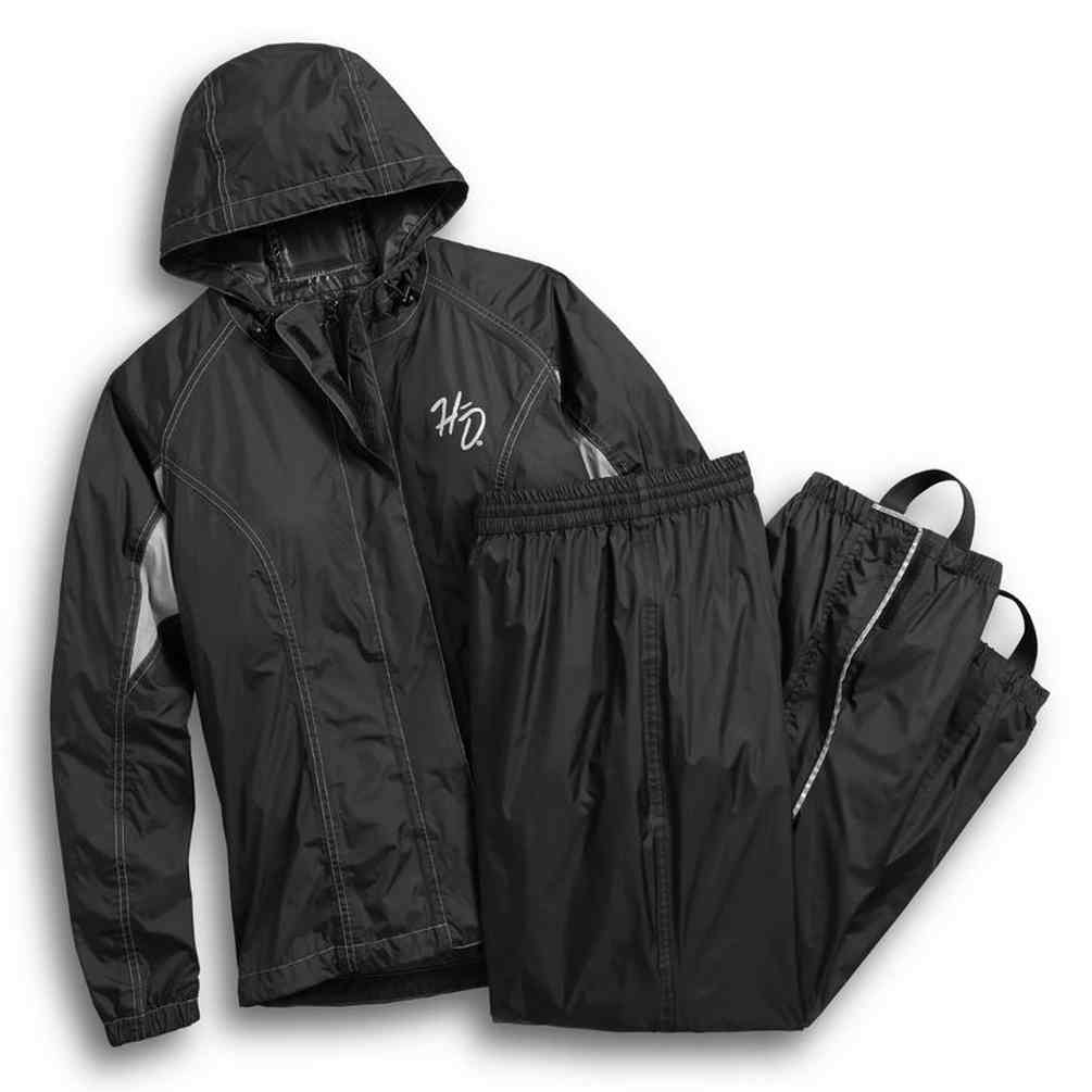 Harley-Davidson Women's Reflective Waterproof Rain Suit, Black 98154-21VW - Wisconsin Harley-Davidson