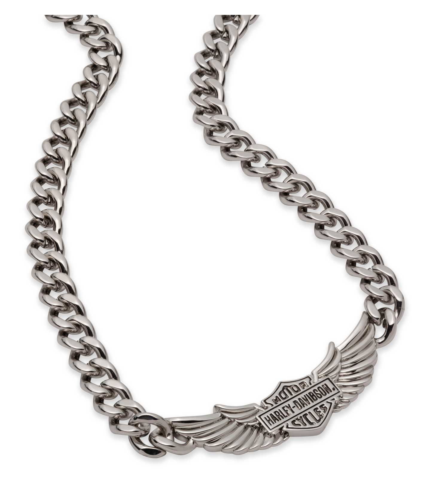 Harley-Davidson Free Shipping - Harley-Davidson Men's 24 in. Bar & Shield Angel Wing Chain Necklace, Silver - Free Shipping on many products plus Orders Over $99