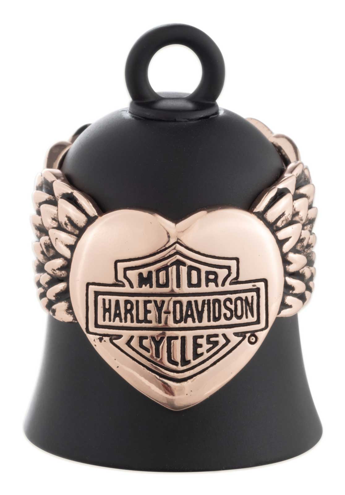 Harley-Davidson Bar & Shield Logo Winged Heart Ride Bell, Rose Gold & Black - Wisconsin Harley-Davidson