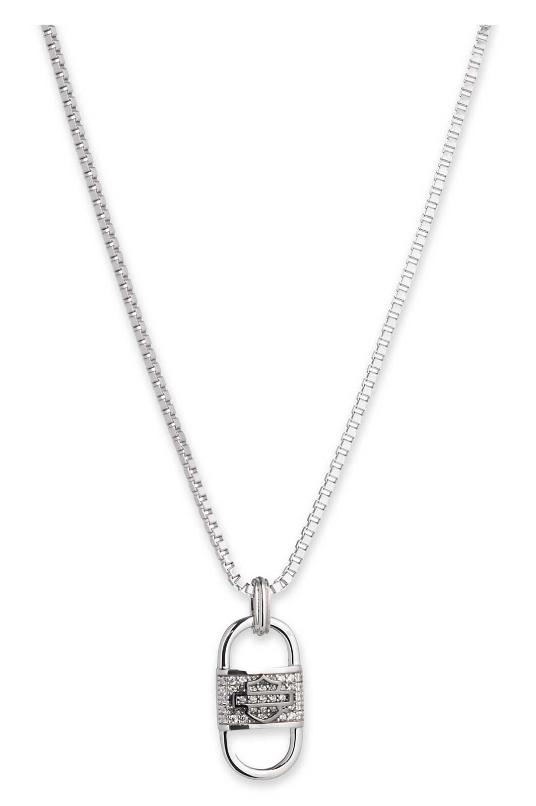 Harley-Davidson Women's 16 in. Two-Tone Bar & Shield Link Pendant Necklace - Wisconsin Harley-Davidson