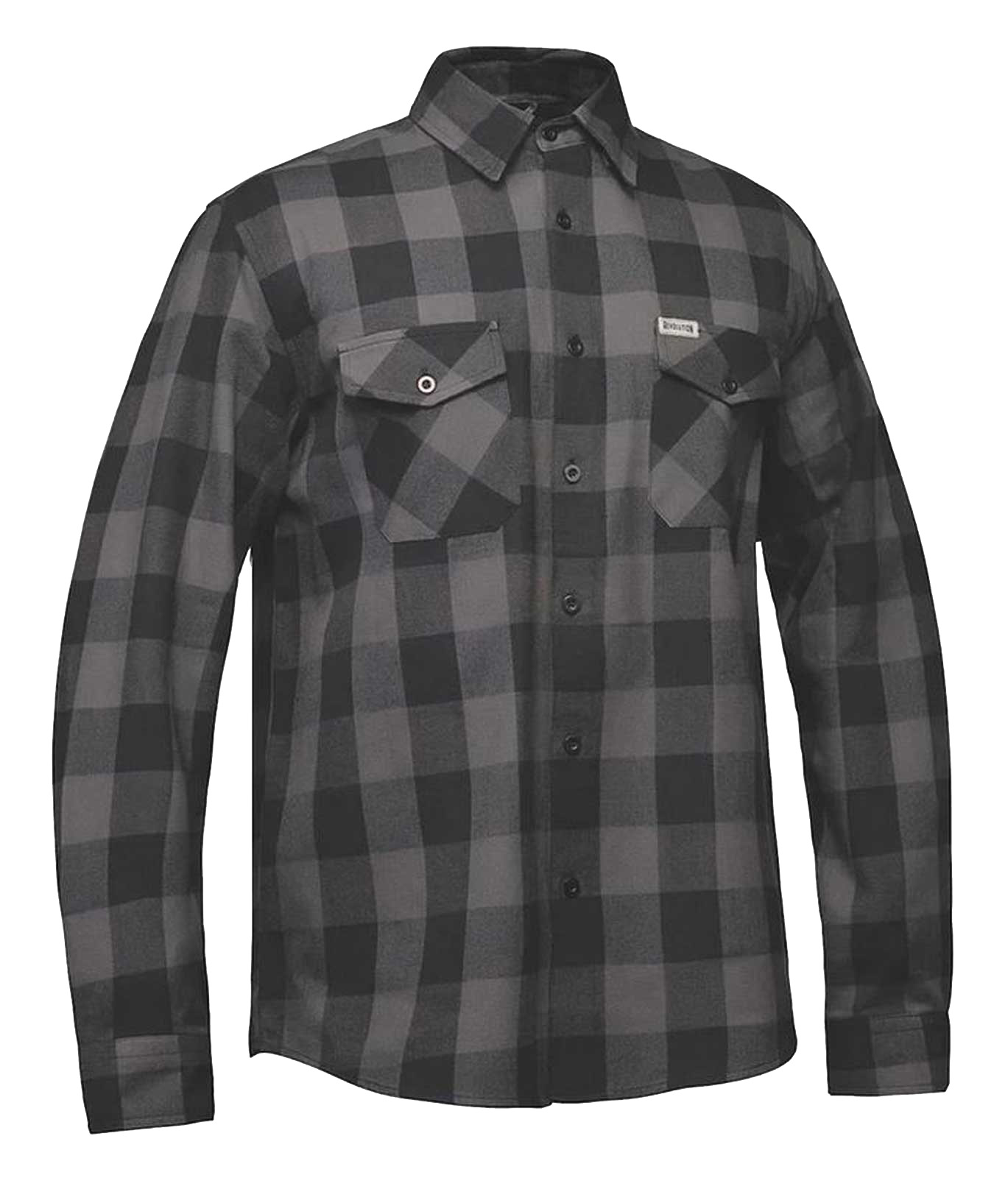 Derringer Men's Rugged Button Long Sleeve Plaid Flannel Shirt, Gray/Black - Wisconsin Harley-Davidson