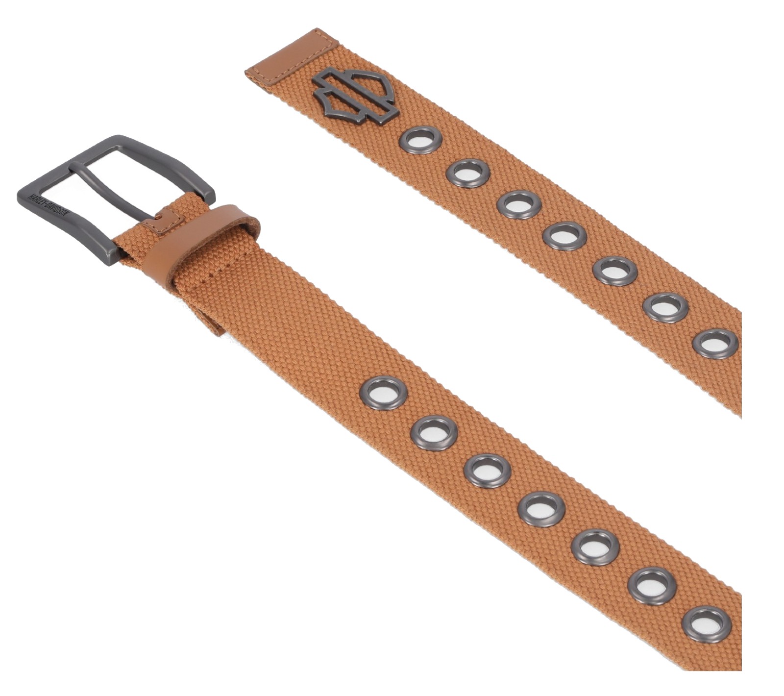 Harley-Davidson Free Shipping - Harley-Davidson Women's Eyelet Perf Metal Bar & Shield Badge Canvas Belt - Tan - Free Shipping on many products plus Orders Over $99
