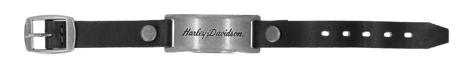 Harley-Davidson Free Shipping - Harley-Davidson Unisex H-D Script Logo Nickel Metal Plaque Leather Cuff Bracelet - Free Shipping on many products plus Orders Over $99