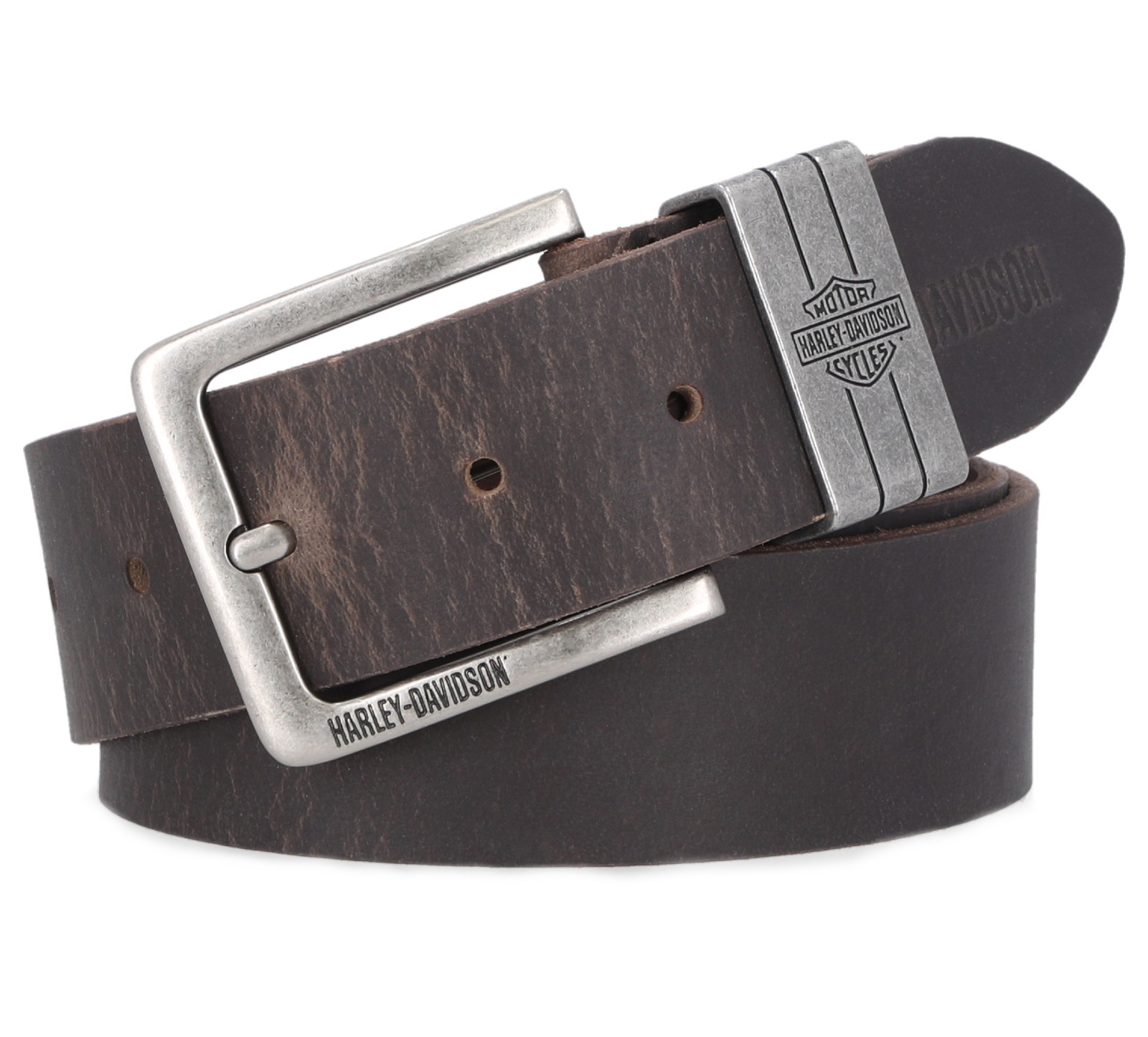 Harley-Davidson Justin レザーベルト 34 Harley-Davidson® Men's Keeper Bar & Shield Logo W/ Stitching