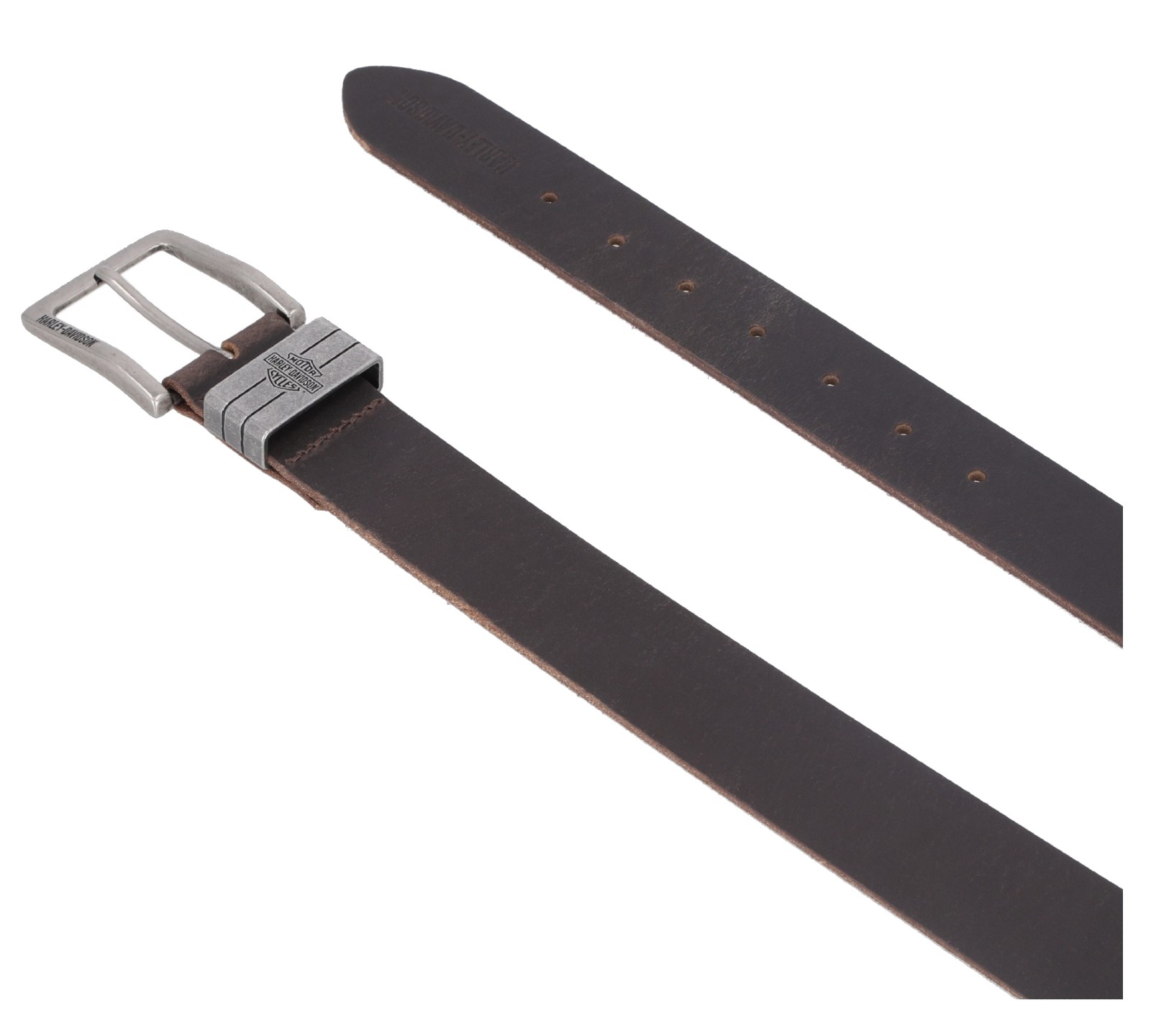 Harley-Davidson Men's Keeper Bar & Shield Logo W/ Stitching Leather Belt - Brown - No Hassle Returns at Wisconsin Harley