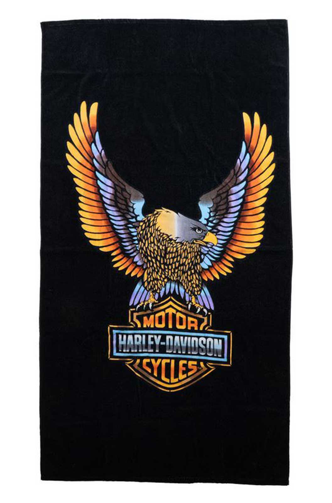Harley-Davidson Vivid Bar & Shield Eagle Beach Towel, Ultra-Soft Oversized - Wisconsin Harley-Davidson