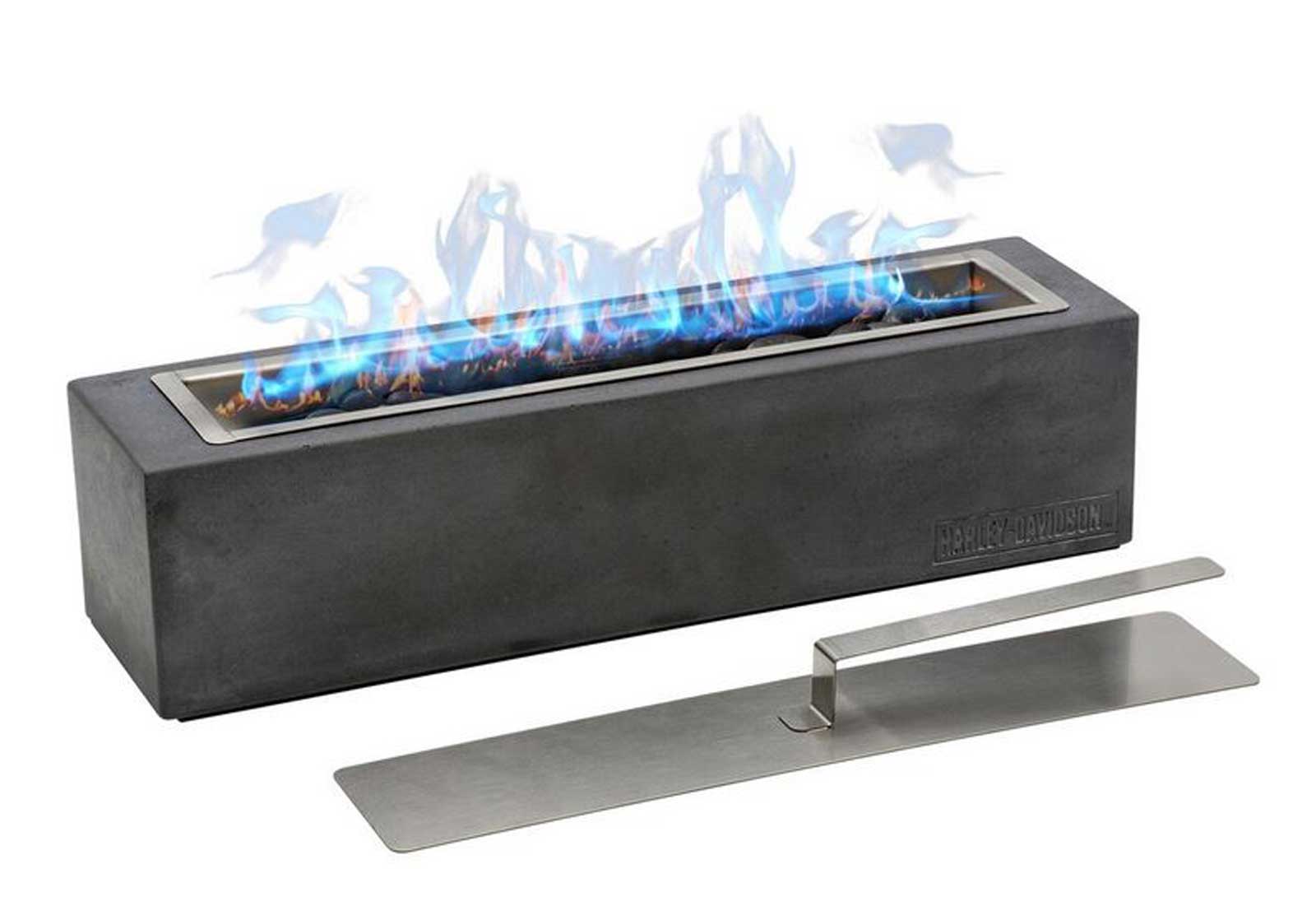 Harley-Davidson Tabletop Outdoor Concrete Fire Pit, Stainless Steel Insert - Wisconsin Harley-Davidson