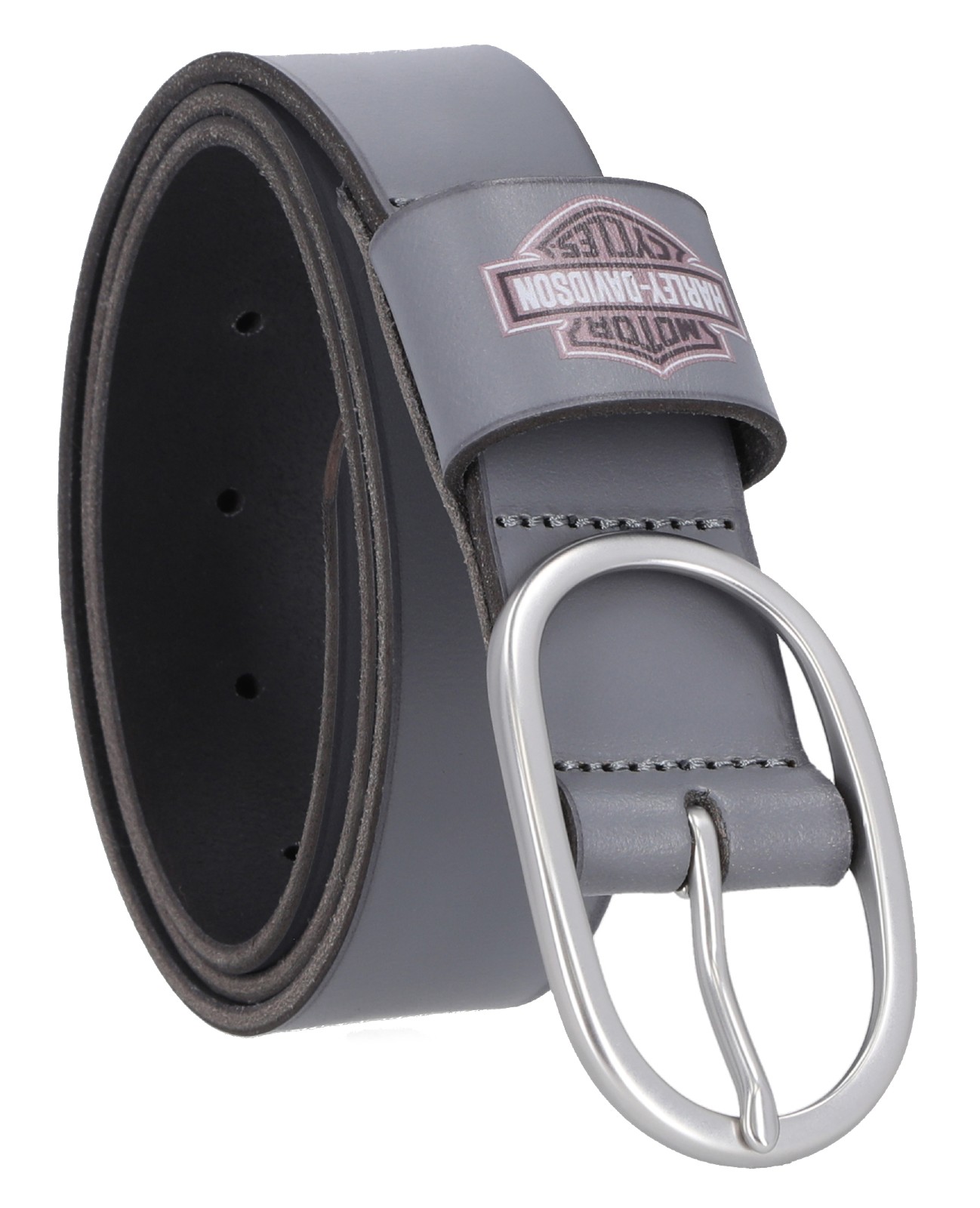 Harley-Davidson Women's Direct Bar & Shield Keeper Genuine Leather Belt - Gray - Wisconsin Harley-Davidson